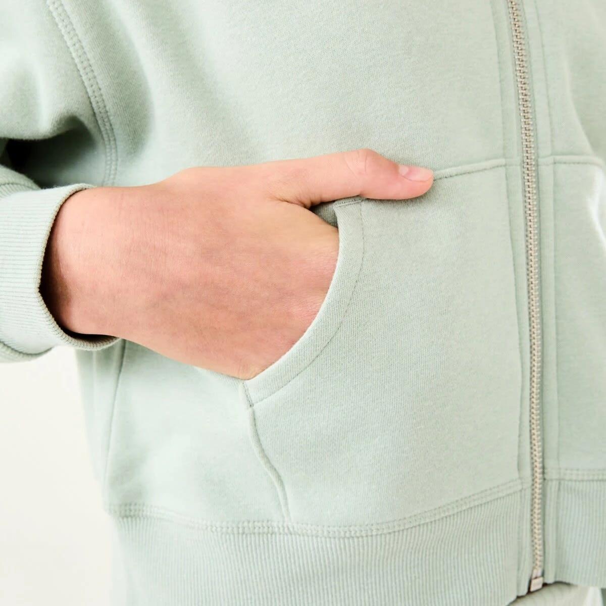 5 Cropped Zip Through Hoodie Aqua Grey, 5 of 10
