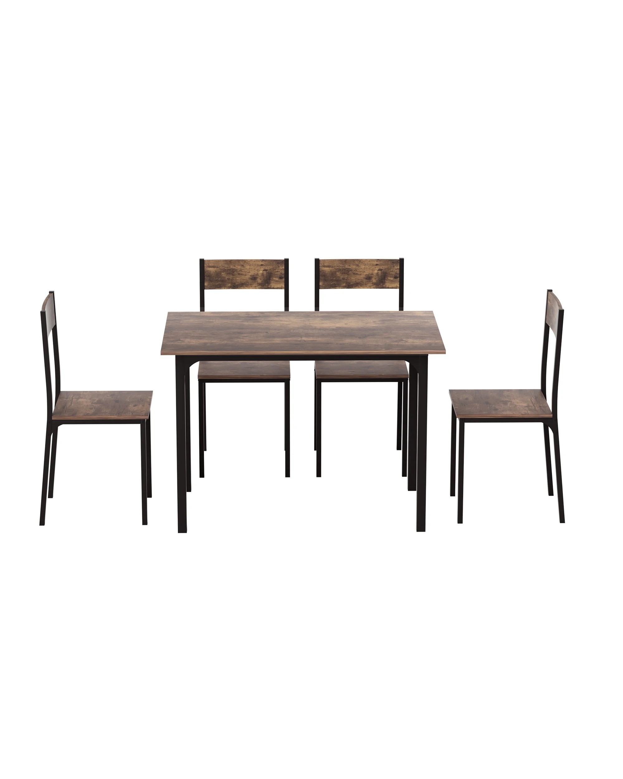3 Artiss Dining Table and Chairs Set of 5 Compact Kitchen Furniture Rustic - Multi, 3 of 7