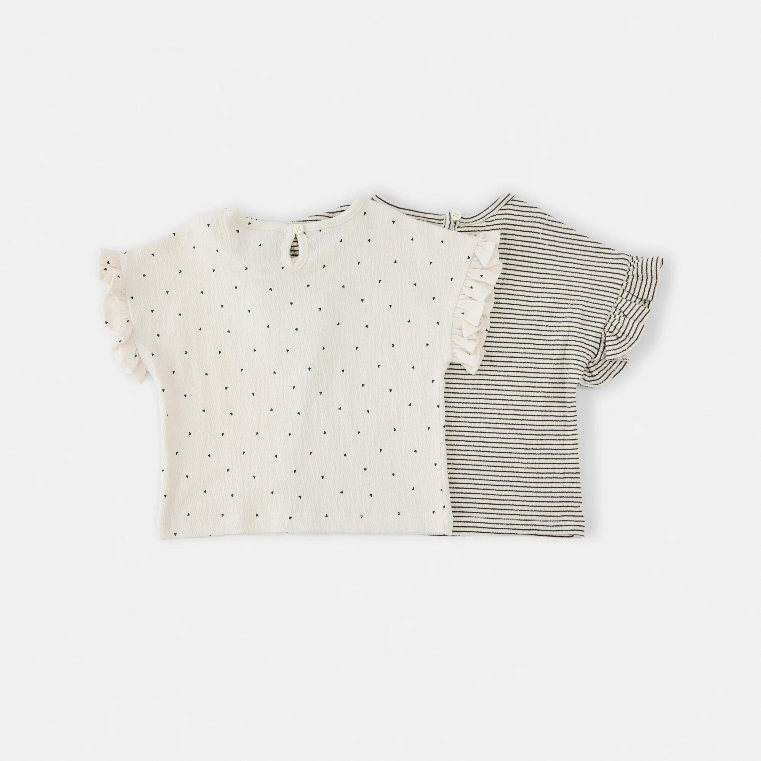 2 2 Pack Crinkle T-shirt MONOCHROME HEARTS, 2 of 6