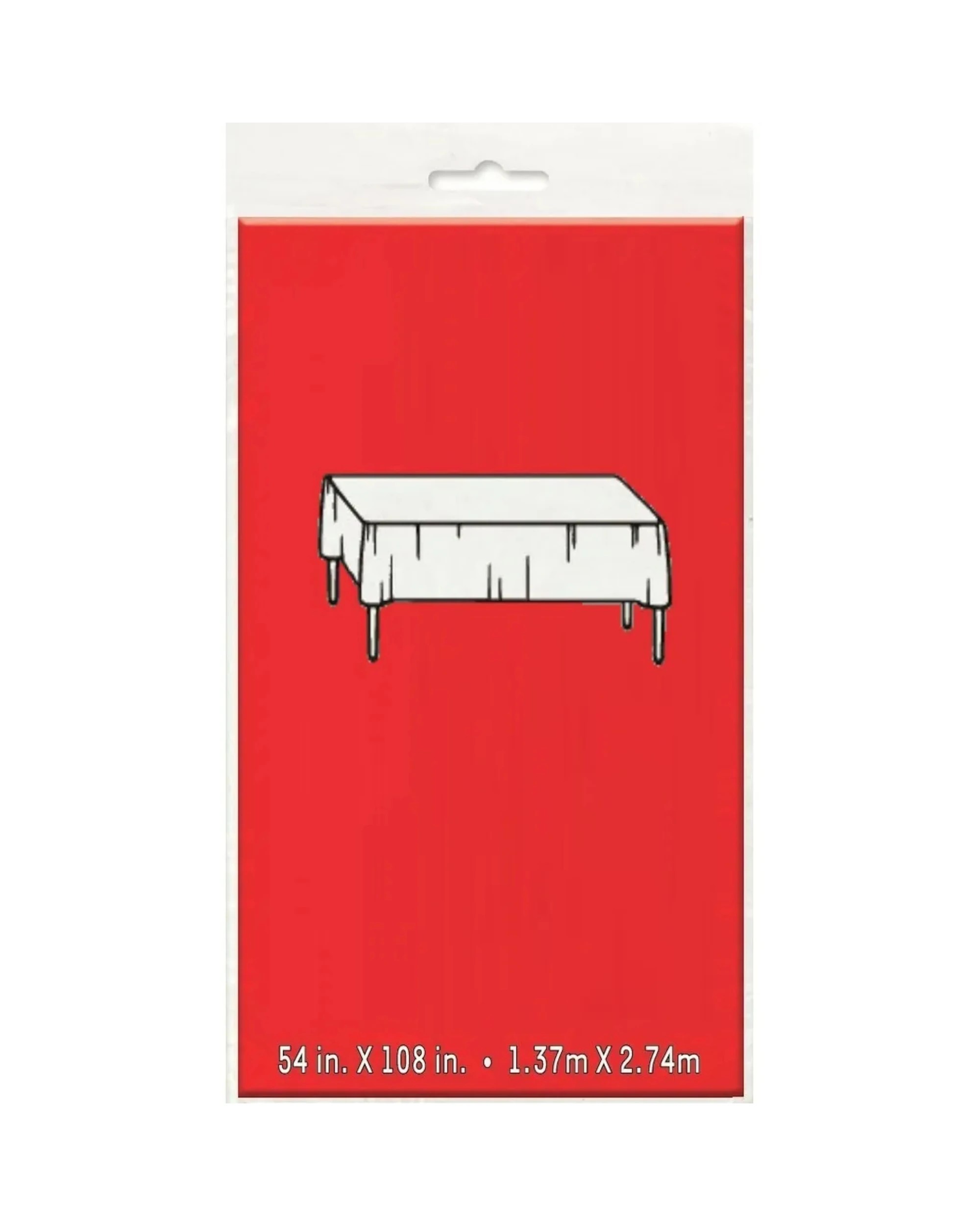 2 Unique Red Rectangular Plastic Tablecloth - Red, 2 of 2