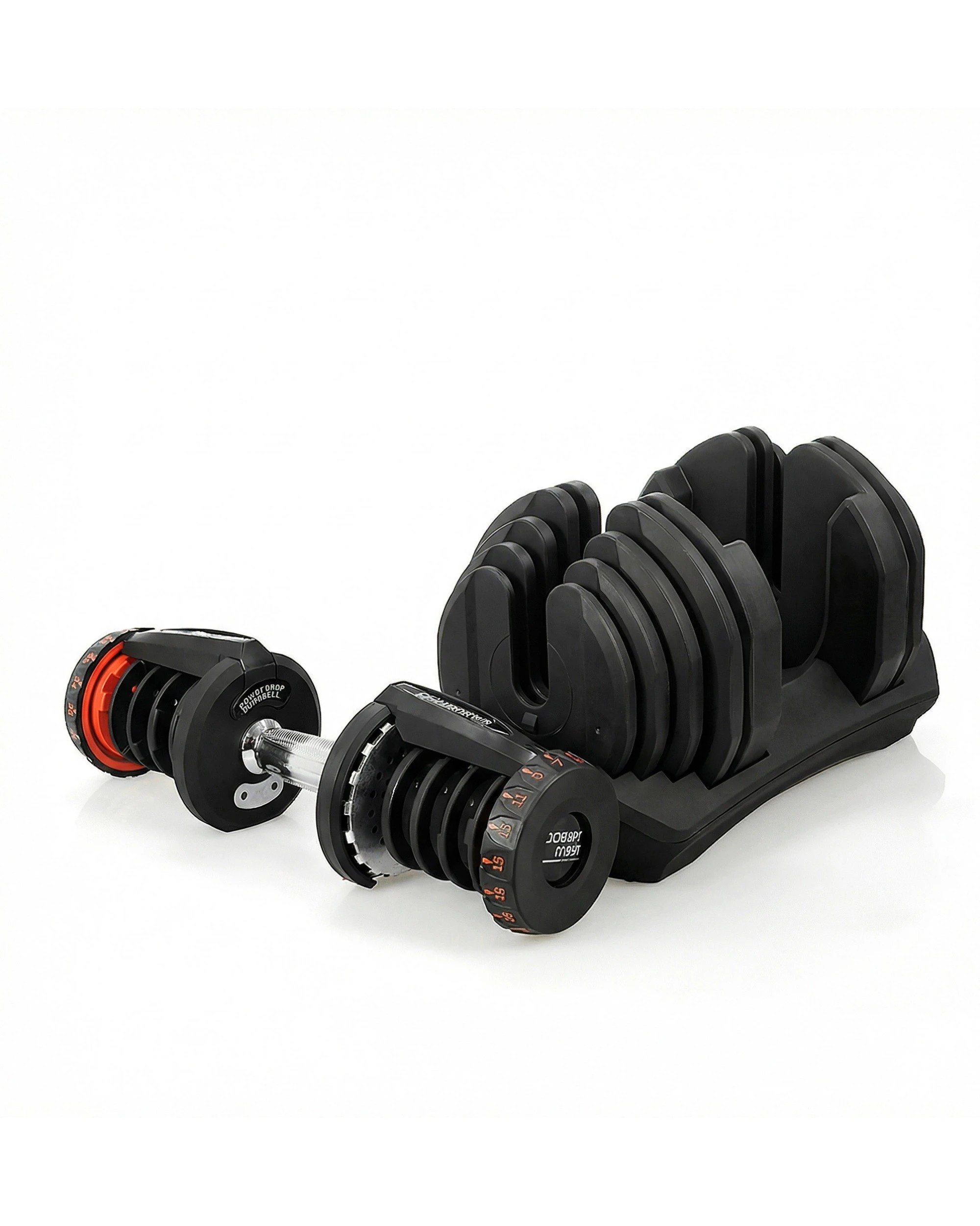 9 Powertrain 80KG Adjustable Dumbbell Set with Height Variable Bench - Black, 9 of 10