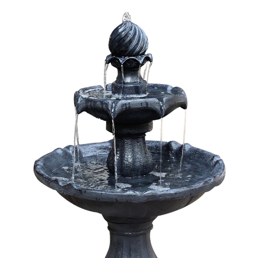3 Gardeon Solar Water Feature 3-Tier Fountain with Pump Kit Bird Bath 93CM - Black, 3 of 9