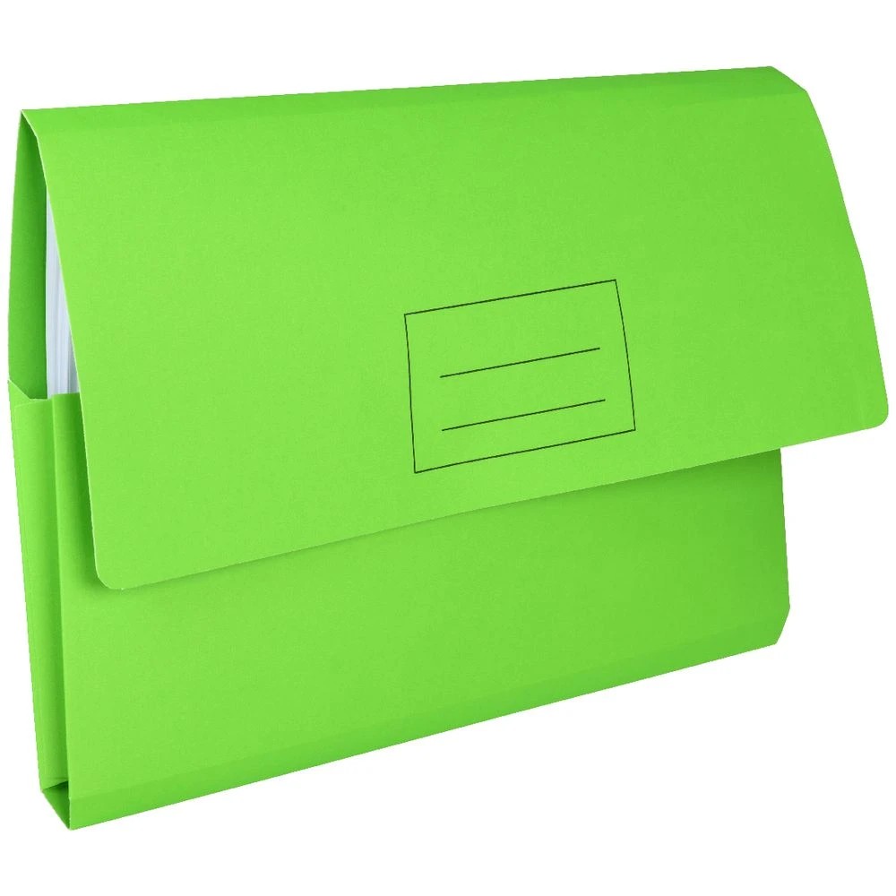 4 J.Burrows Foolscap Document Wallet Lime 10 Pack, 4 of 4