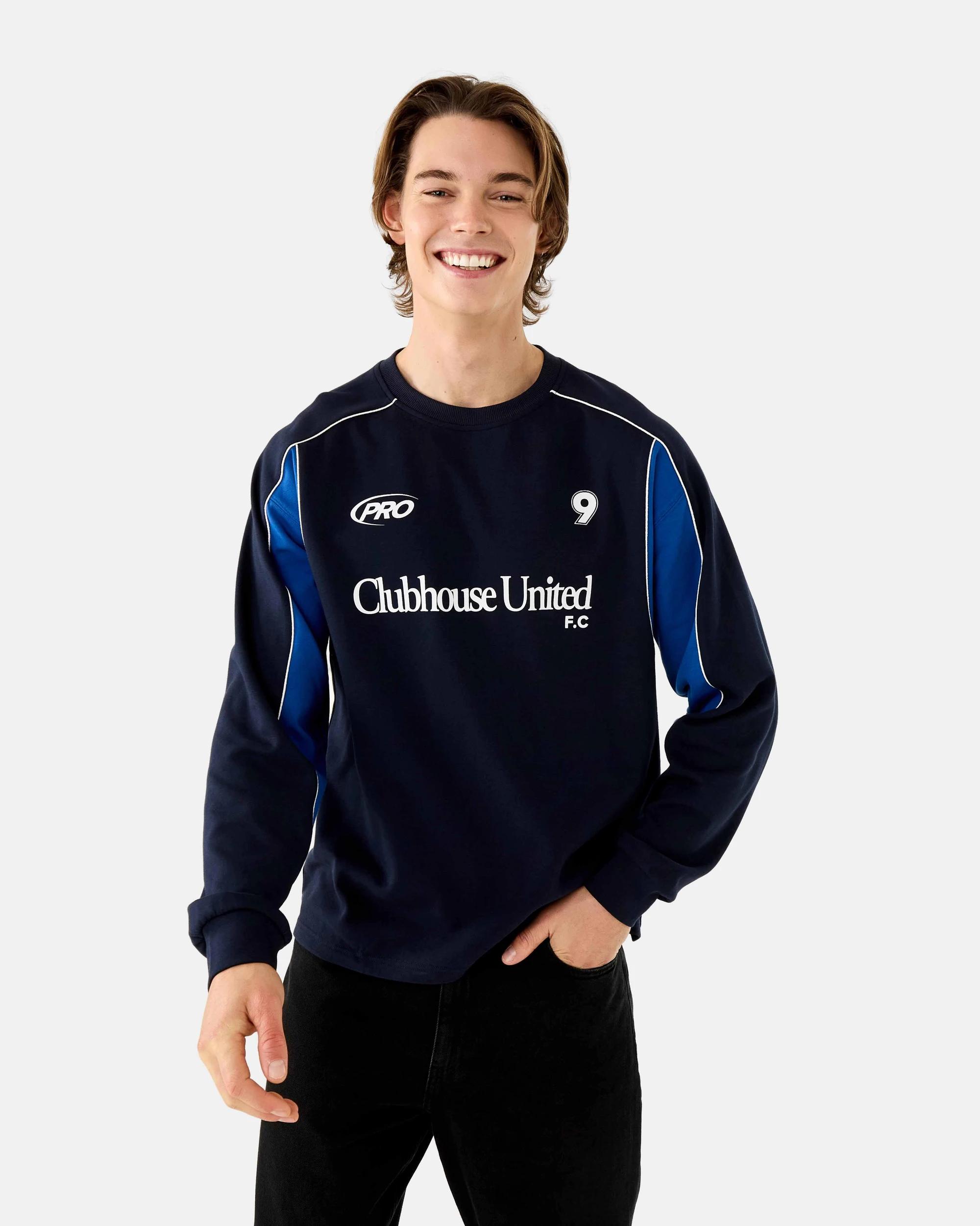 1 Long Sleeve Oversized Spliced T-shirt Nvy Club, 1 of 8