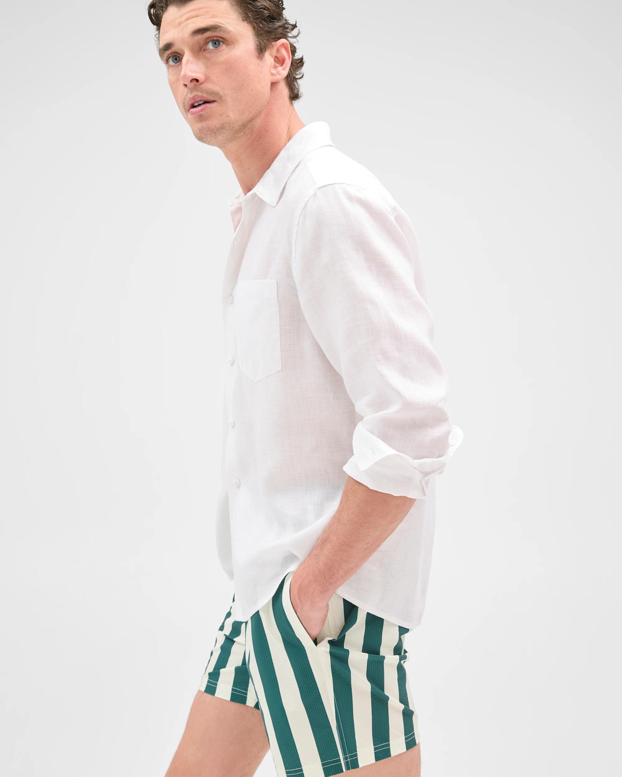 5 Target Man Seersucker Swim Volley Shorts GREEN STRIPE, 5 of 9