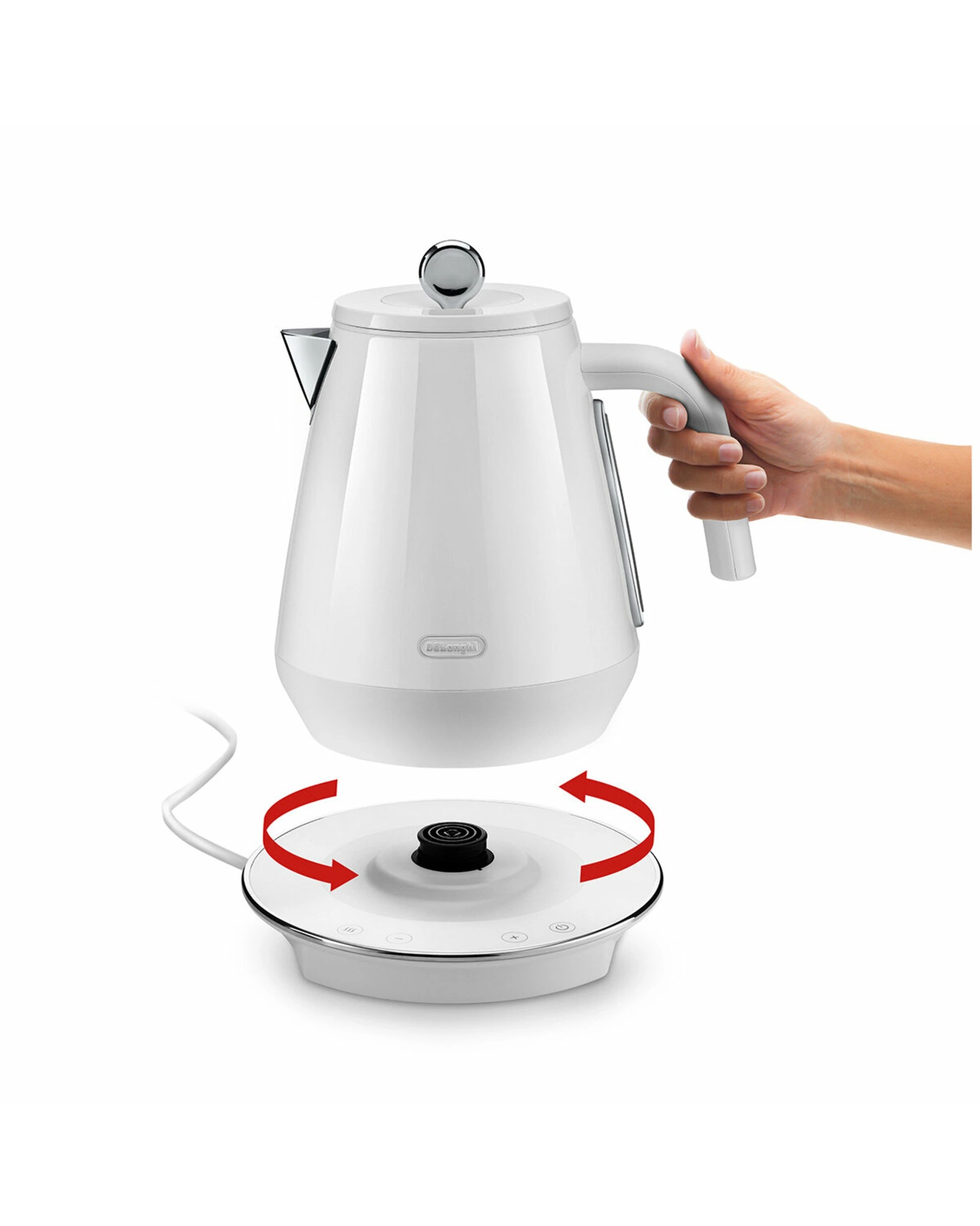 4 De'Longhi Eclettica Variable Temperature Kettle White, 4 of 5