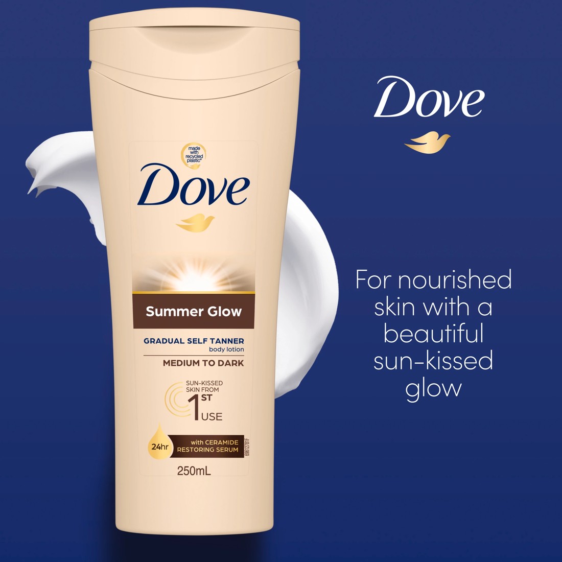 3 Dove Summer Glow Gradual Tan Body Lotion Medium to Dark 250ml, 3 of 10
