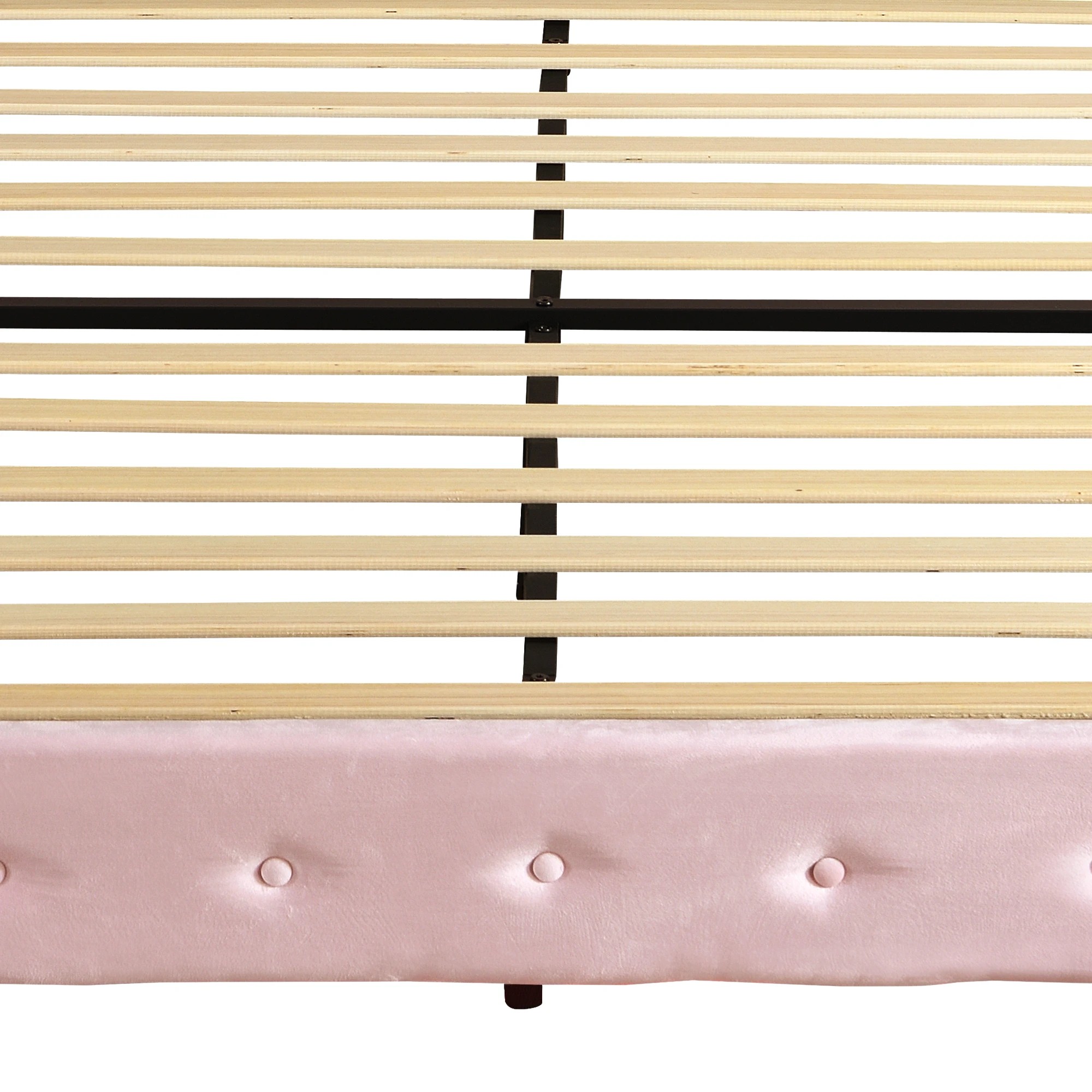 6 Levede King  Bed Frame with LED and Charging Station - Pink, 6 of 9