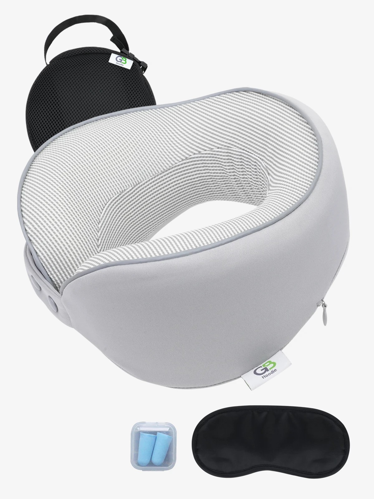 1 Travel Pillow Memory Foam Neck Pillow - Grey, 1 of 1