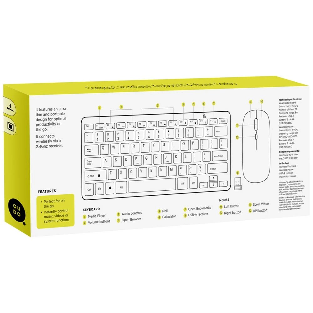 4 Qudo Essential Compact Keyboard and Mouse Combo, 4 of 4