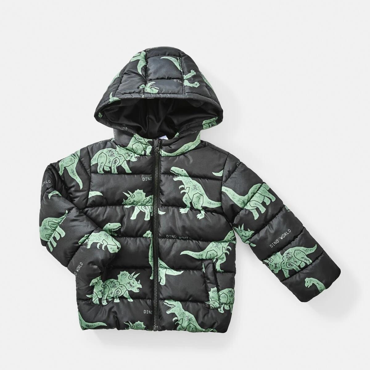 9 Printed Puffer Jacket Blk Dino, 9 of 10