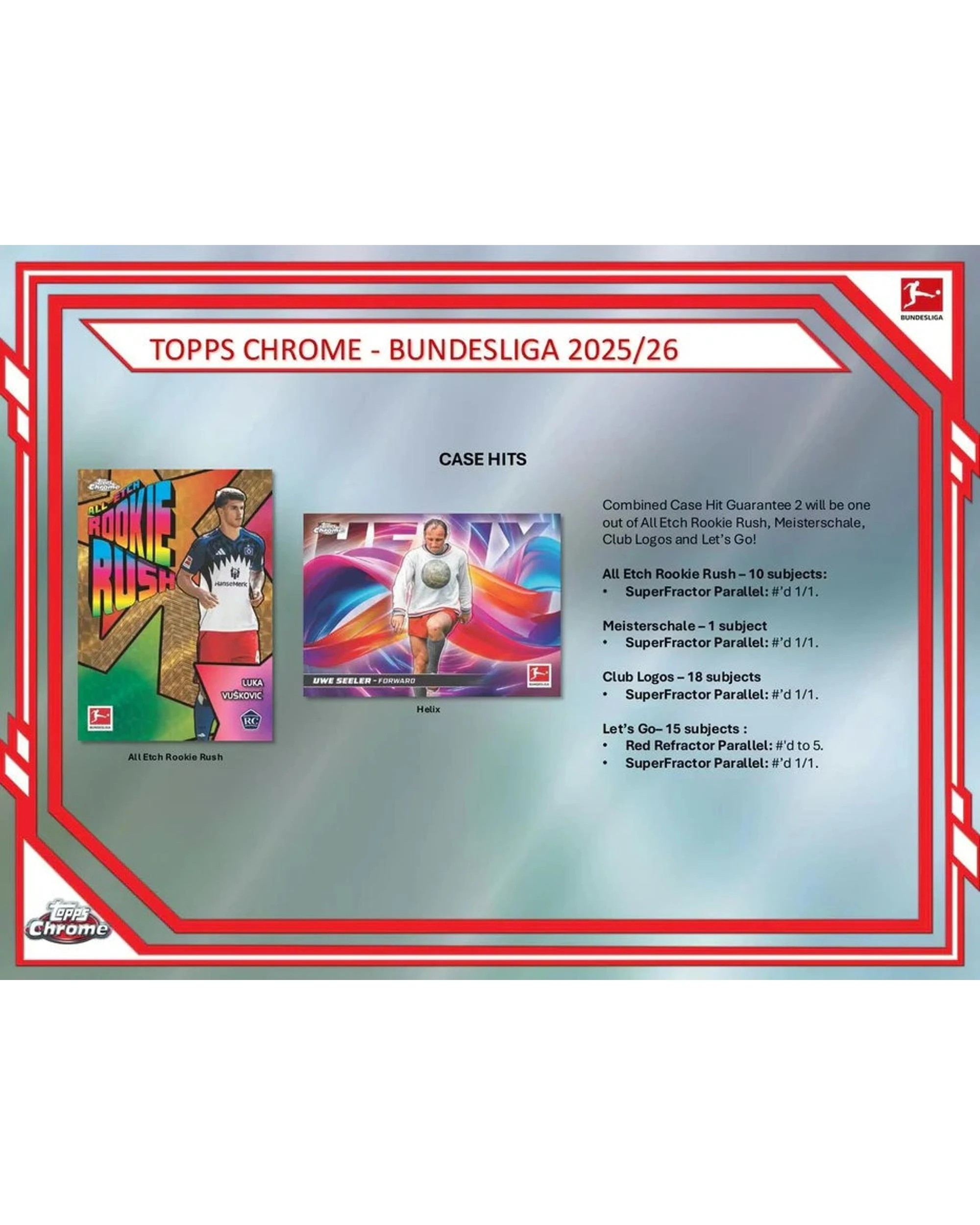 5 Topps 2025/2026 Chrome Bundesliga Soccer Hobby Pack, 5 of 8