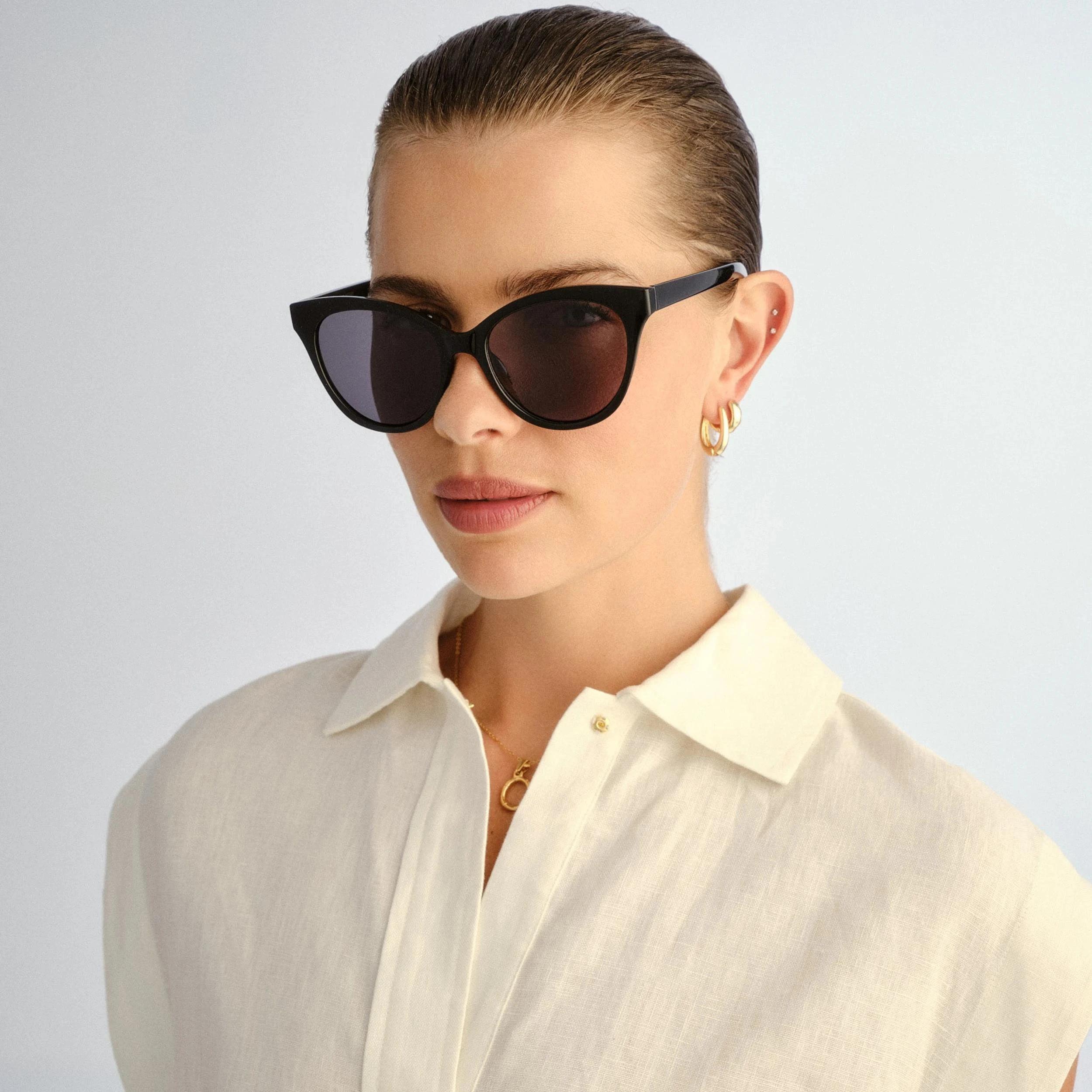 4 SOLARIZED® Soft Cat-Eye Sunglasses BLACK, 4 of 5