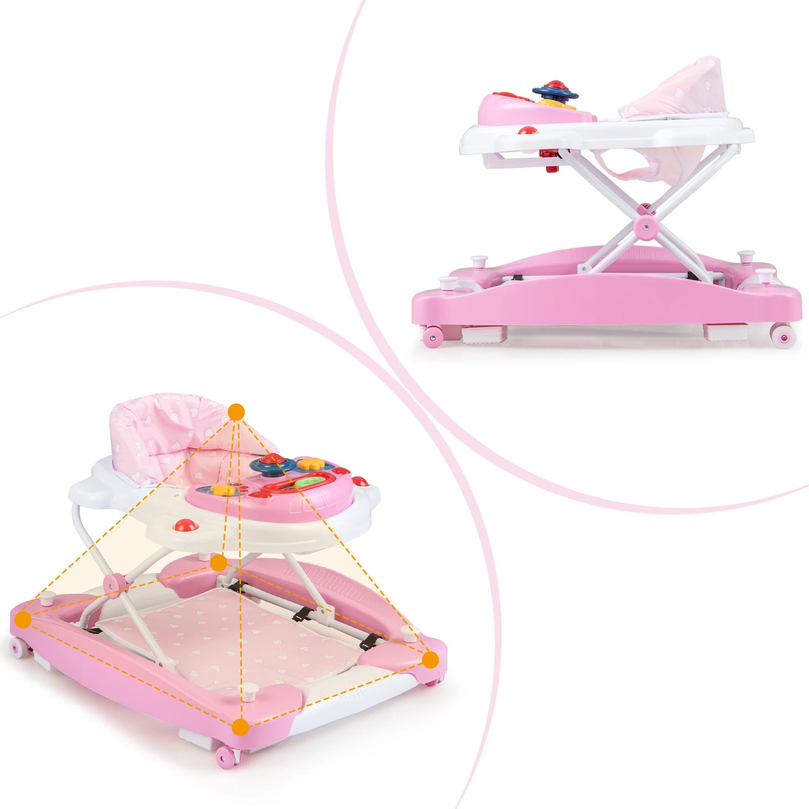 4 Costway Foldable Walker 6 in 1 Activity Center, 4 of 5