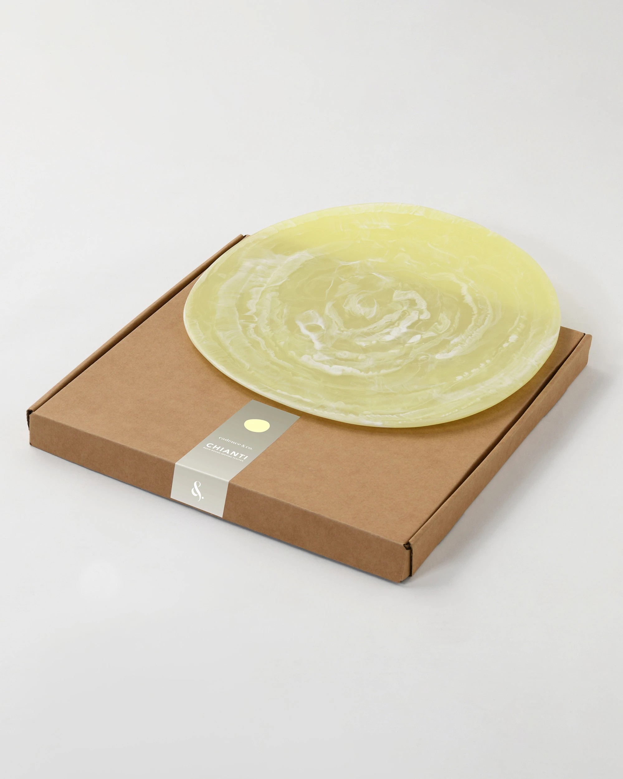 5 Cadence & Co. Chianti Resin Round Serving Platter 38x36cm - Lemon, 5 of 6