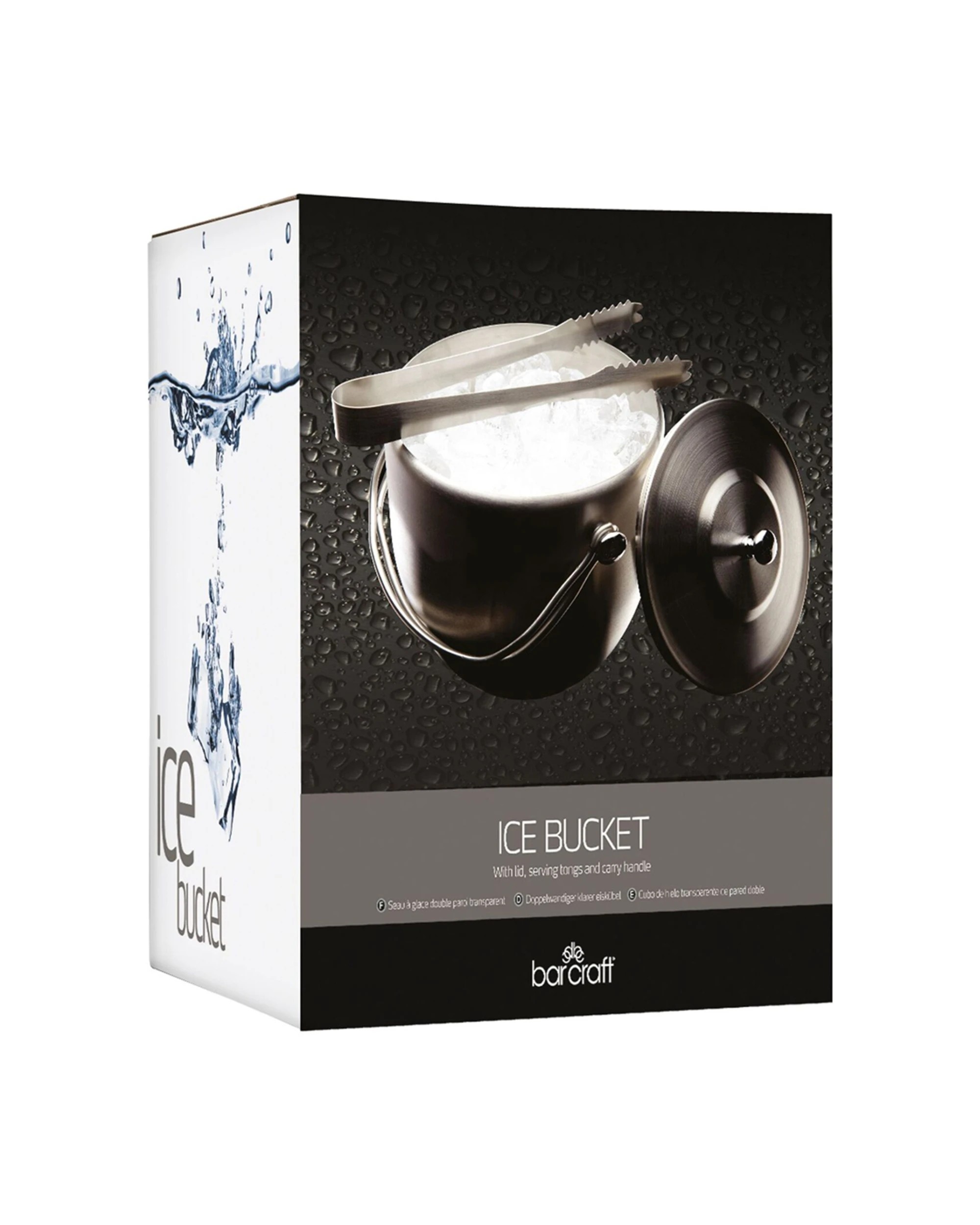 6 BarCraft Stainless Steel Ice Bucket With Lid and Tongs - Silver, 6 of 6