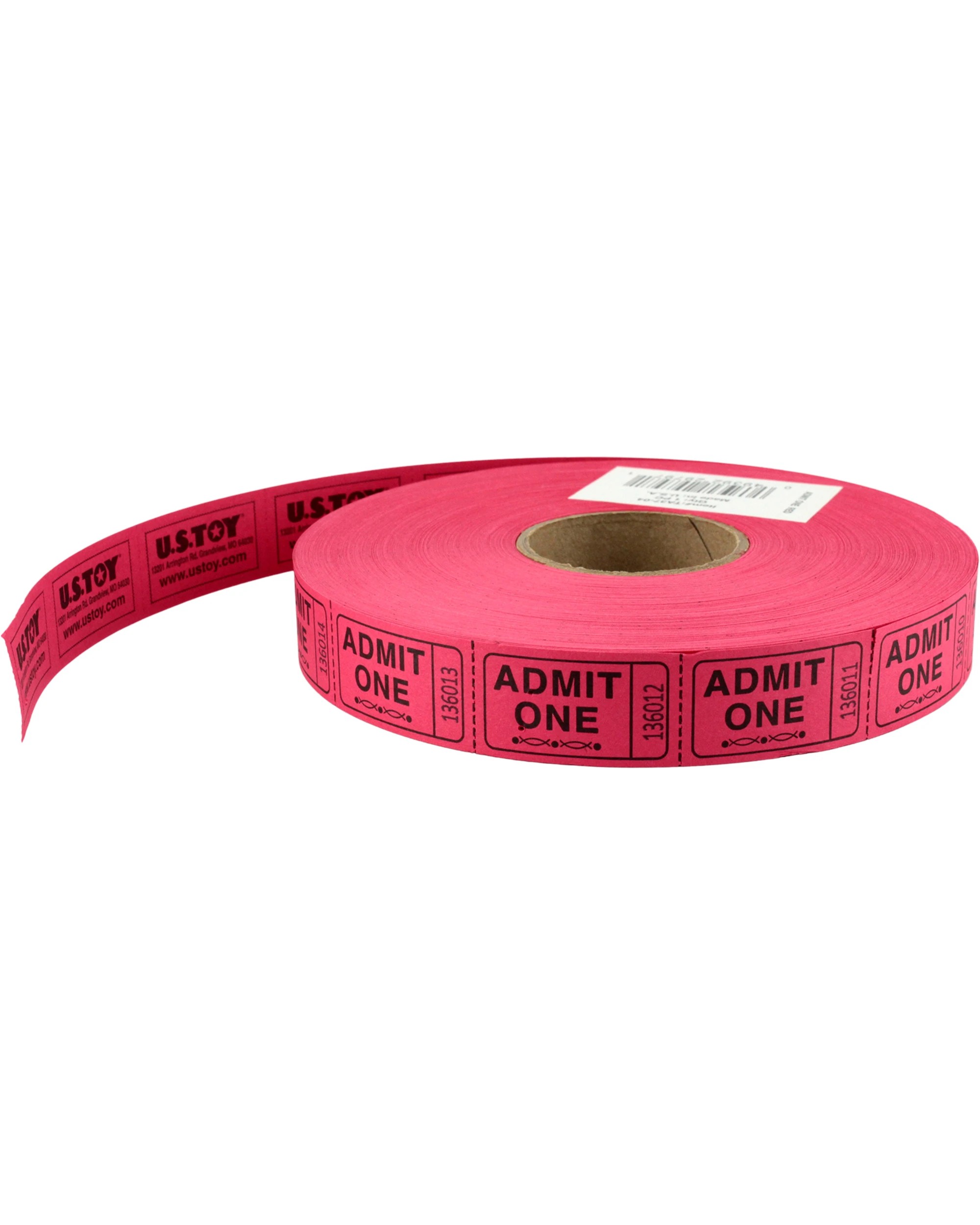 1 Partyrama Admit One Red Ticket Roll 2000 Tickets - Red, 1 of 1