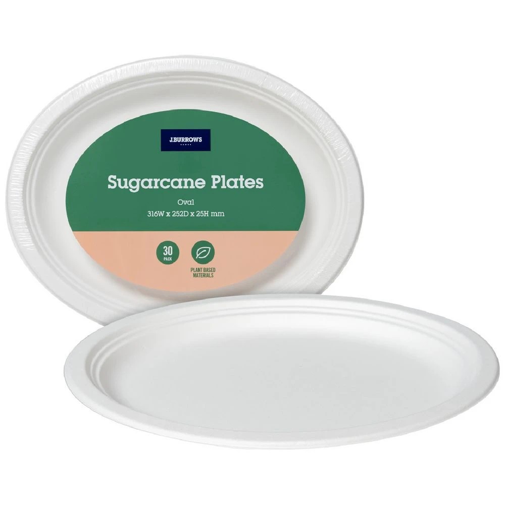 1 J.Burrows Sugarcane Oval Plates 316mm 480 Pack, 1 of 6