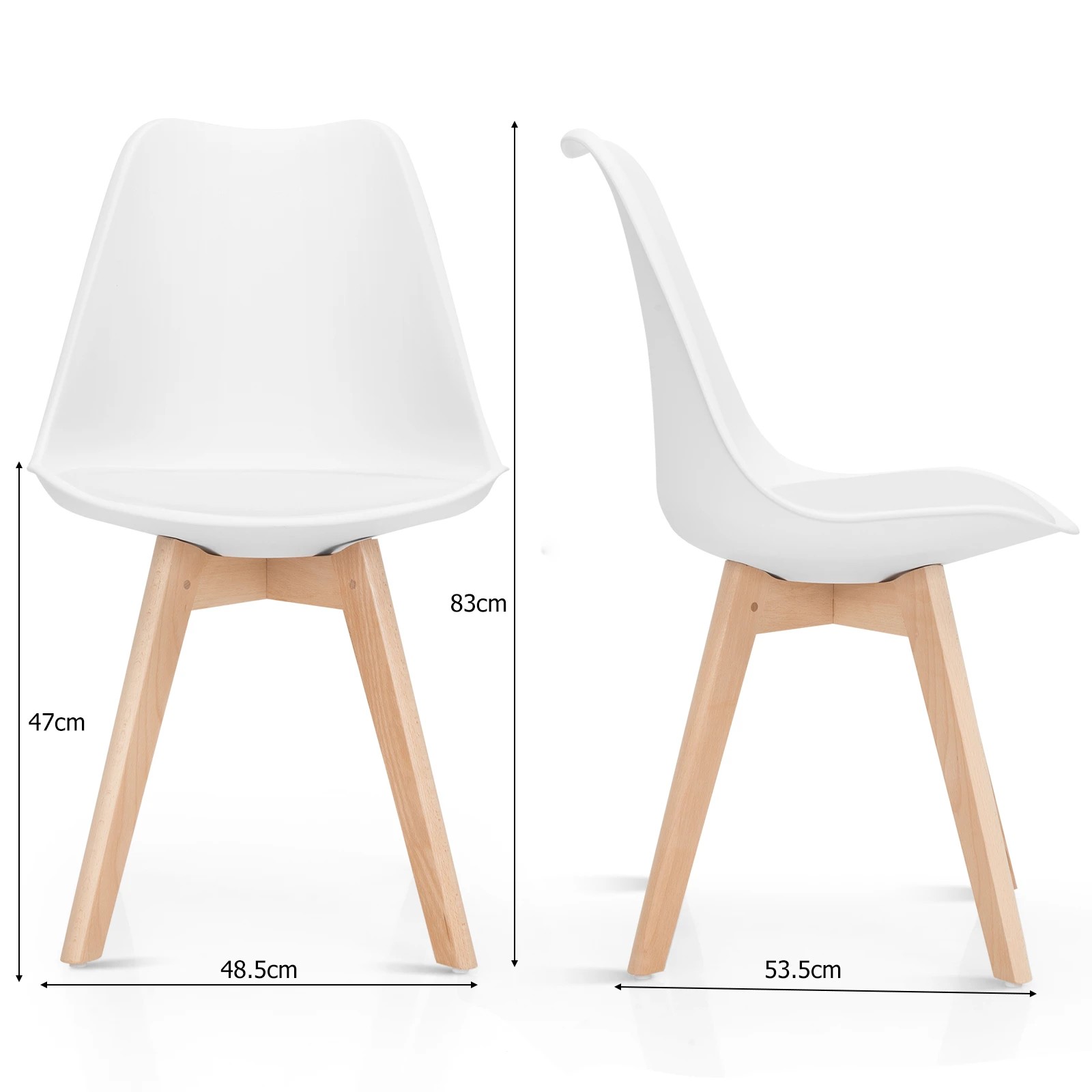 7 Costway 4x Beech Dining Chairs w/PU Padded Cushion Kitchen Chair, 7 of 8