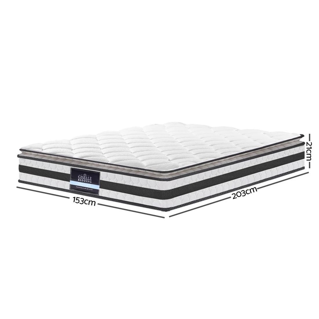 2 Giselle Bedding 21cm Mattress Pillow Top Queen - Queen Bed - White, 2 of 7