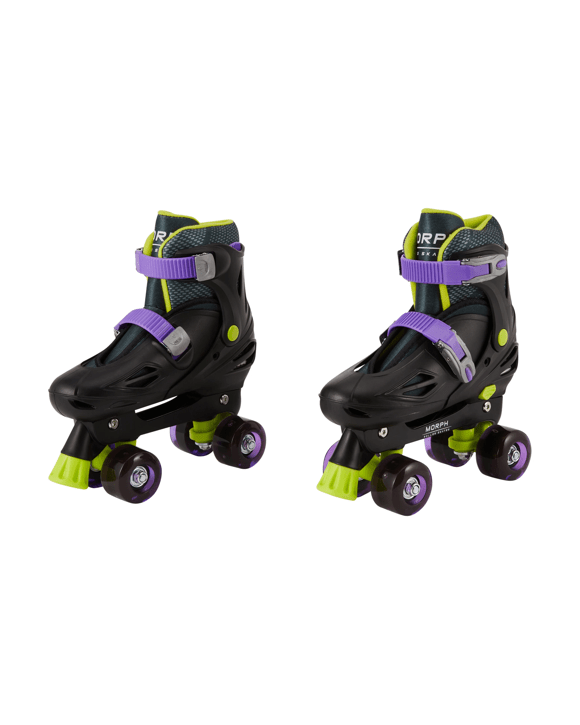 Inline and Roller Combo Skates - Black, Size 3 to 6