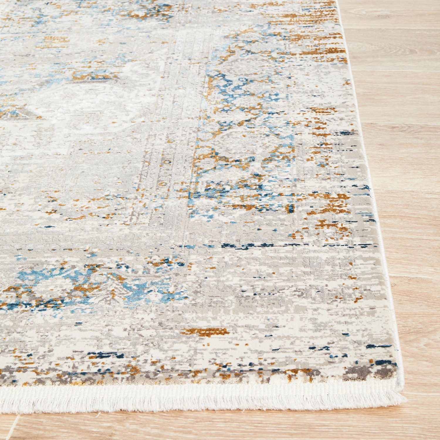 6 Common Ground Rugs Glimmers 104 290x200cm - Large Bamboo Silk Power Loomed Floor Rug - Blue, 6 of 9