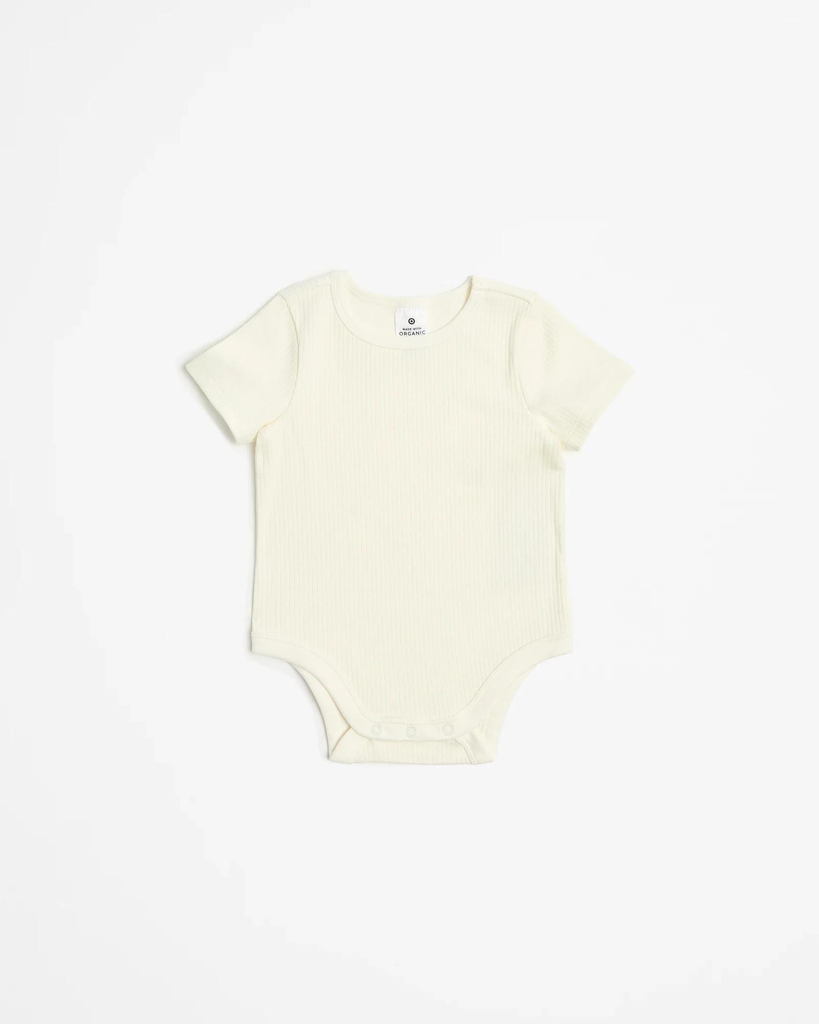 3 Target Baby Baby Organic Cotton Rib Bodysuits 3 Pack SPOTS/RIB/GREY MARLE, 3 of 5