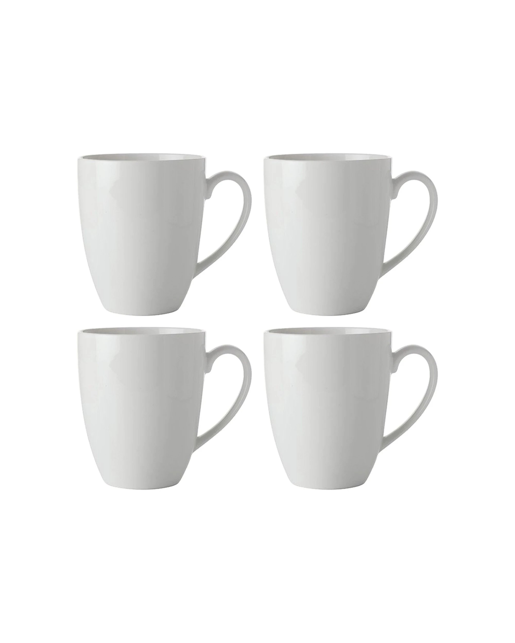 1 Maxwell & Williams 4PK 390ml White Basics Durable Porcelain Coupe Mug Set - White, 1 of 1