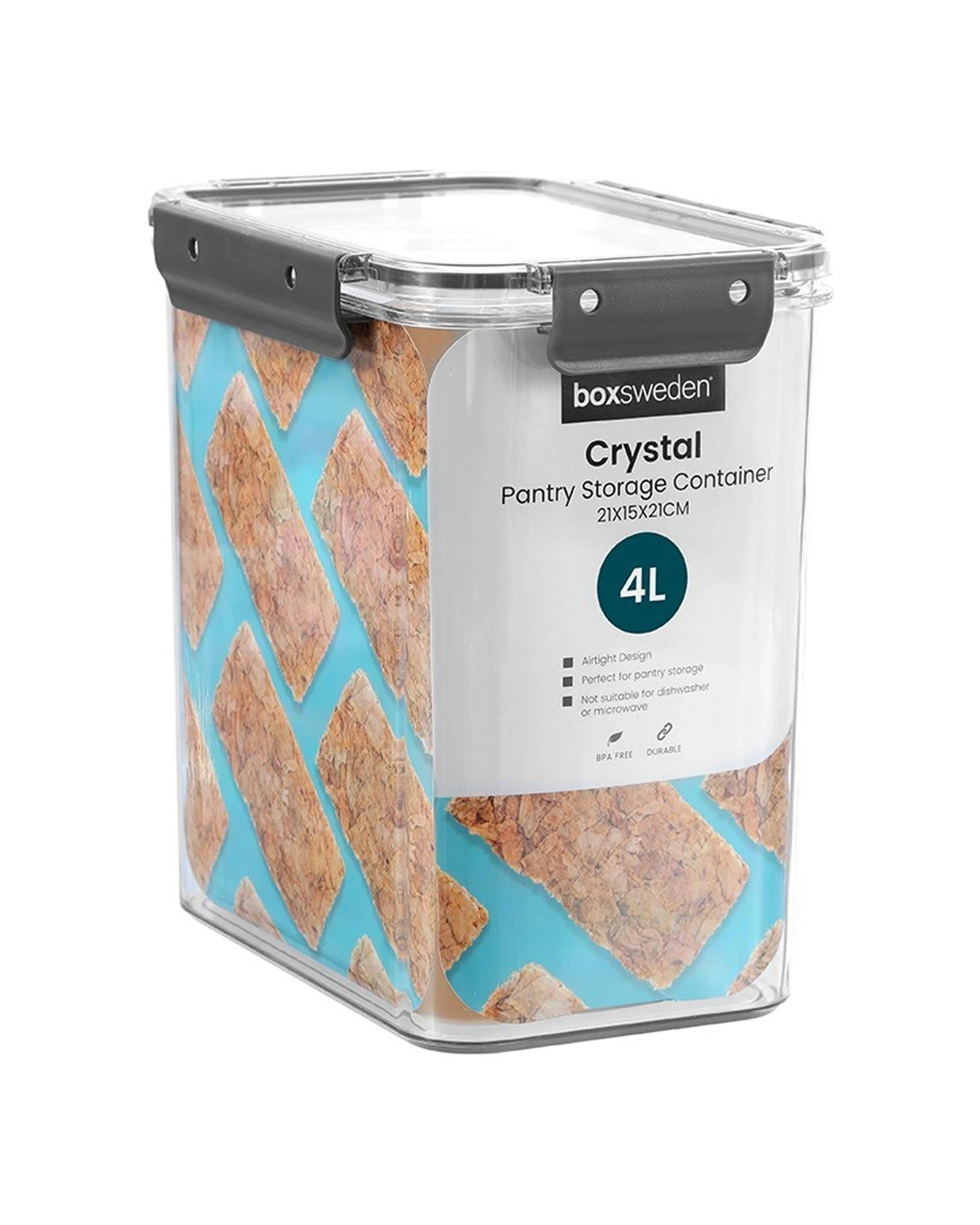 2 Boxsweden 3PK Crystal 4L Pantry Storage Container Airtight Design - Clear, 2 of 7