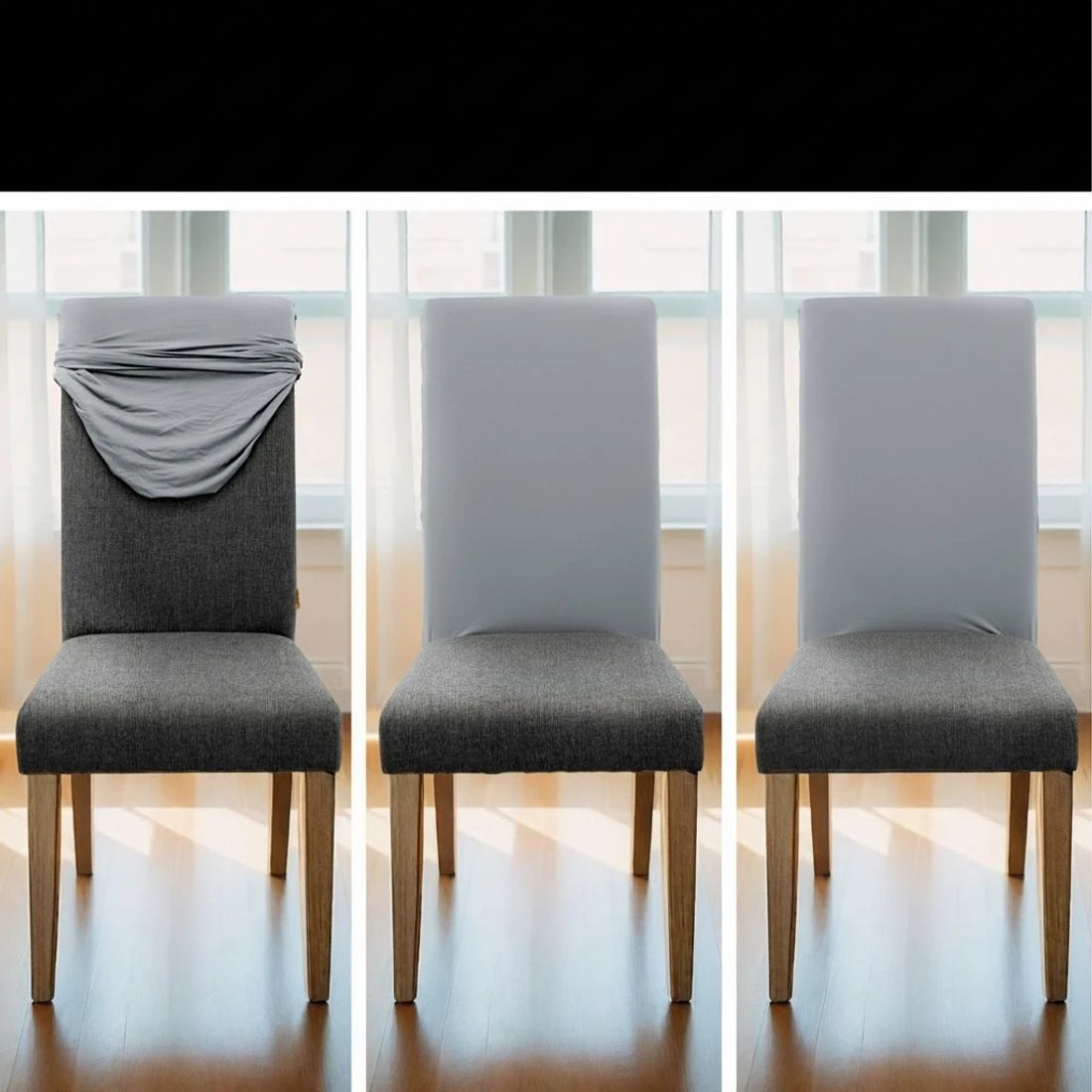 6 Artiss Dining Chair Covers 6x Slipcovers Spandex Stretch Banquet Wedding - Grey, 6 of 6