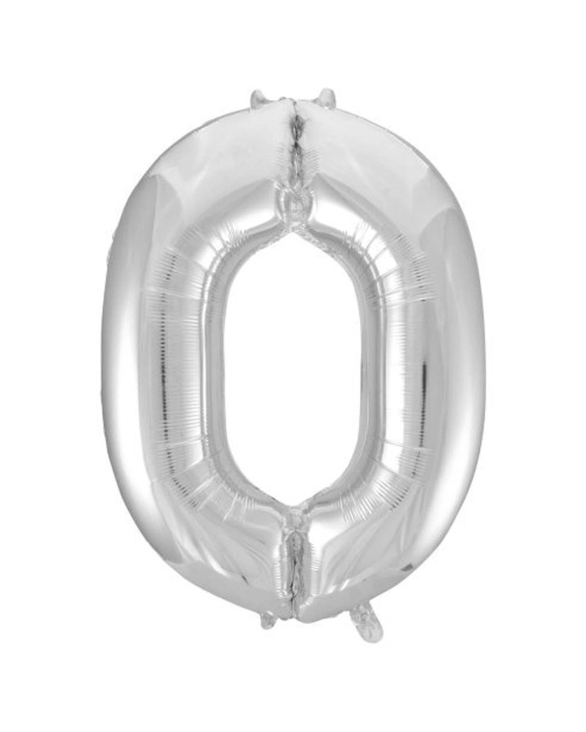 1 Alpen Decrotex Foil Balloon Number 0 Party Decoration 34 Inches - Silver, 1 of 1