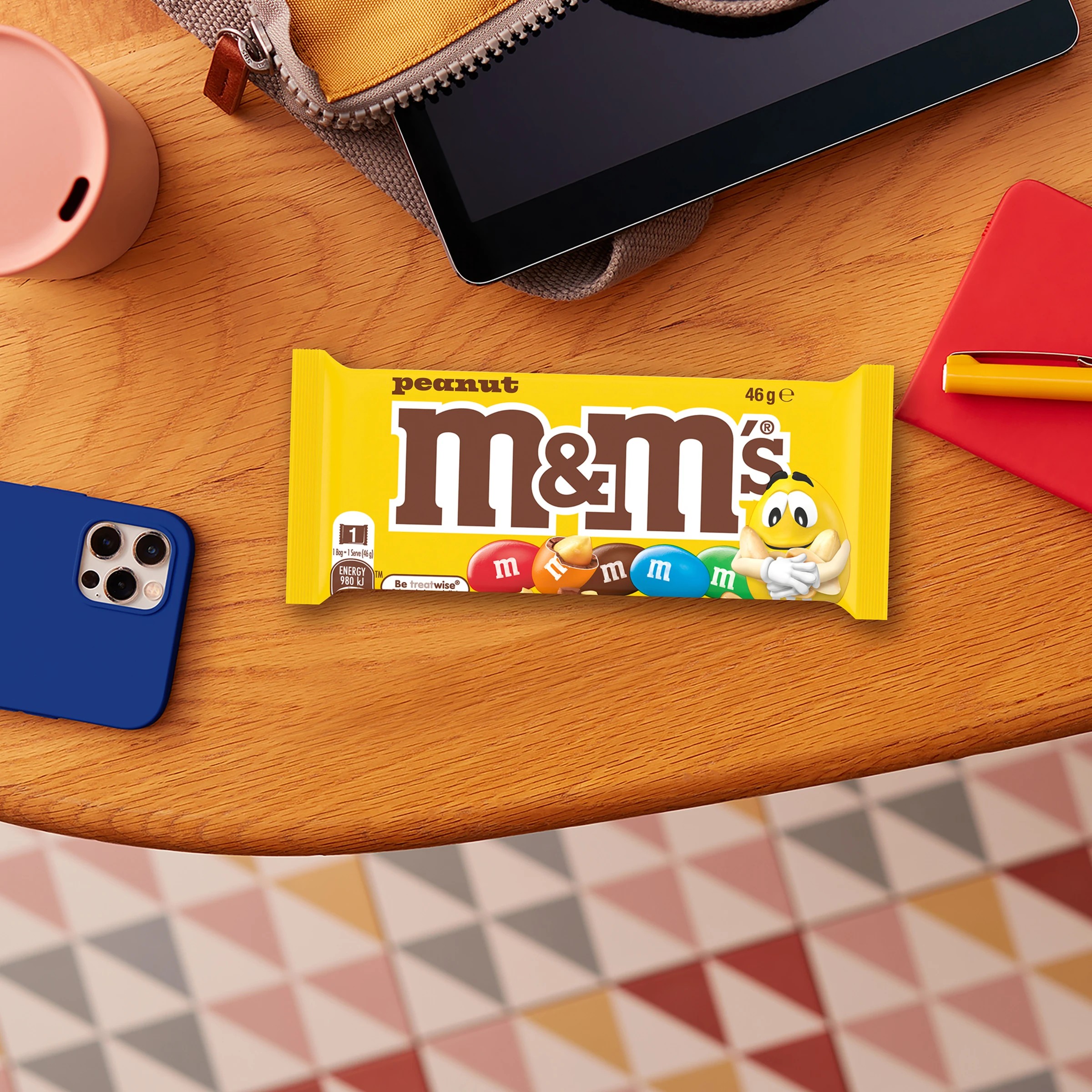 3 M&M's Peanut Milk Chocolate Singles Bag 46g, 3 of 6