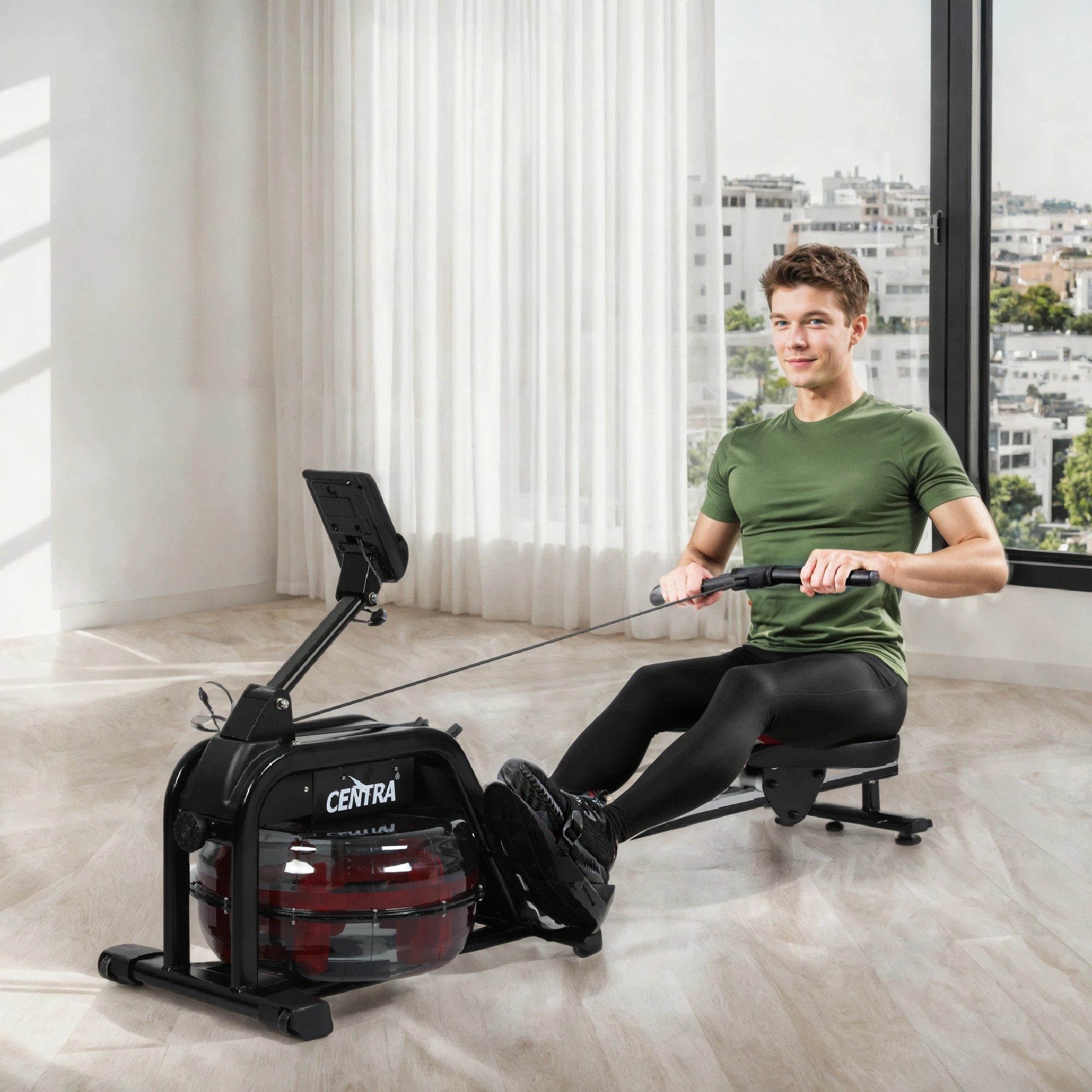 8 Centra Water Rowing Machine Resistance Exercise Fitness Home Gym Equipment, 8 of 8