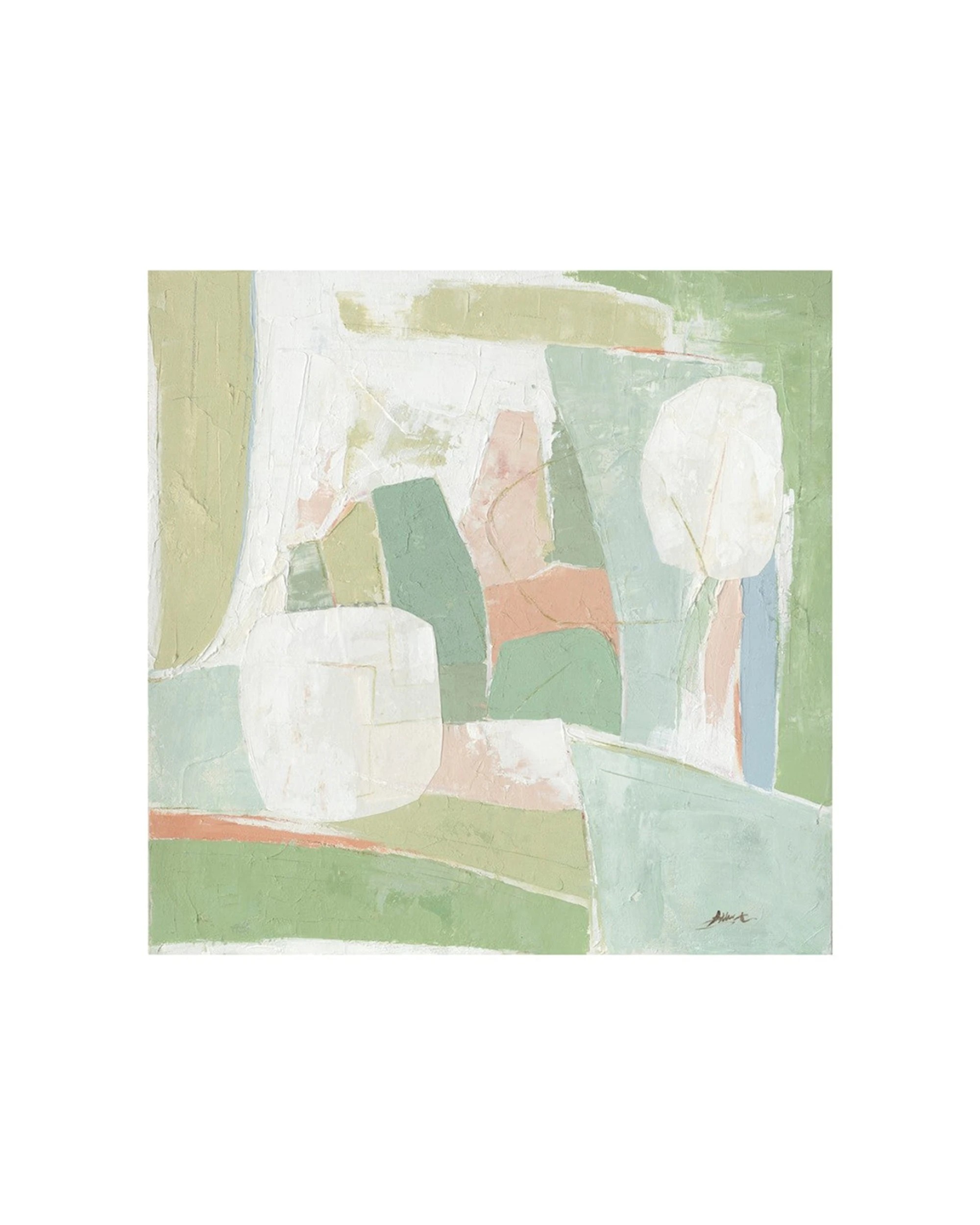 1825 Interiors Soft Palette A Oil Painting Abstract Hand-Painted Framed ...