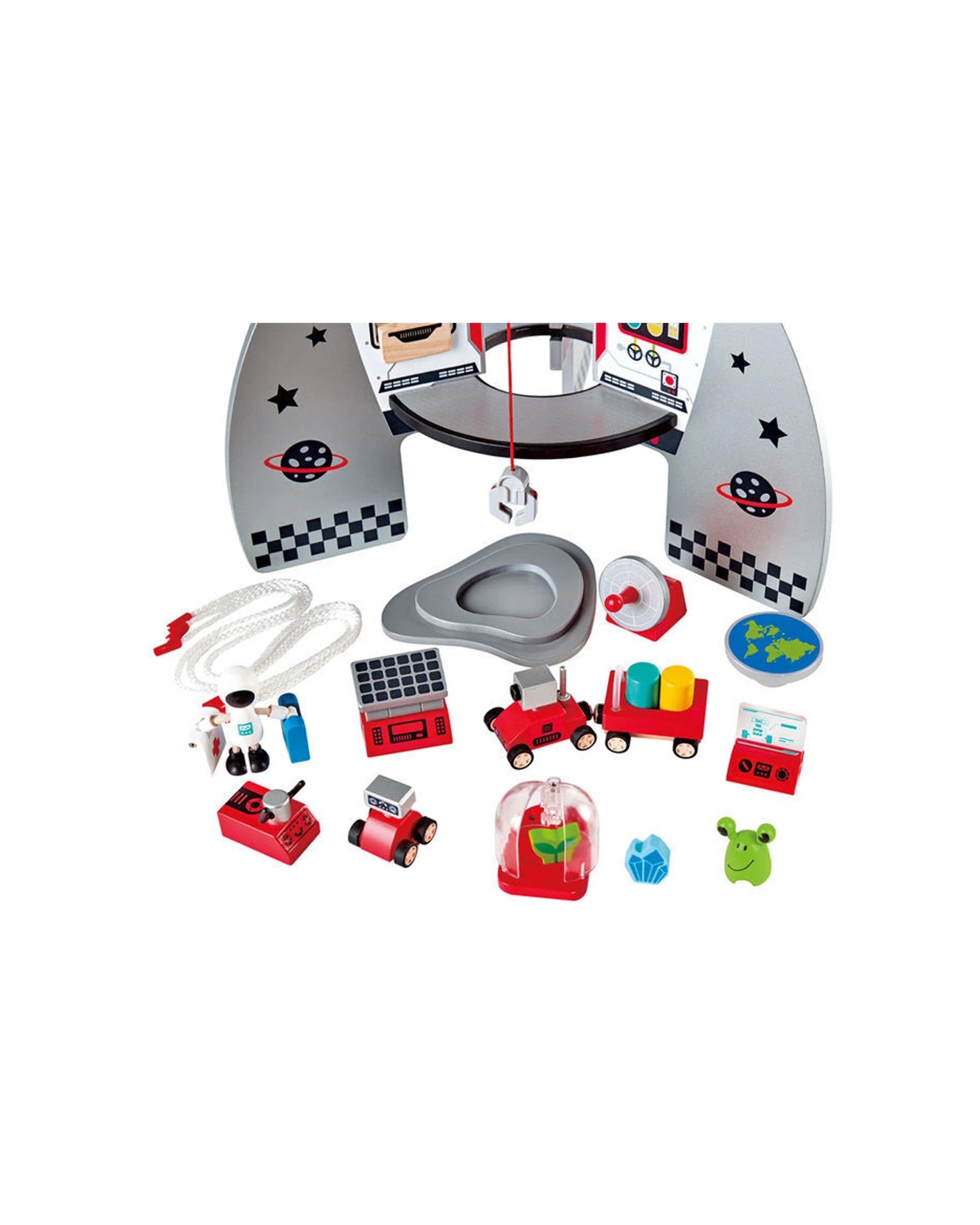 3 Hape 20pc Four Stage Rocket Ship Wooden Toy 74cm Kids Toddler 3y+. - White, 3 of 9