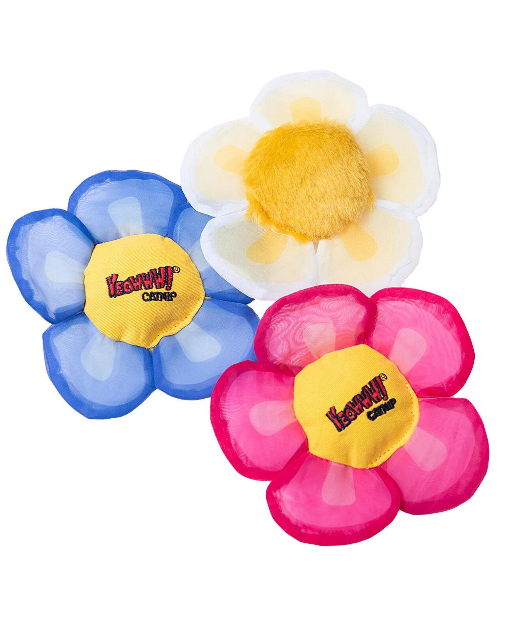 6 Yeowww Daisys Flower Tops Catnip Filled Durable Plush Cat Toy Blue, 6 of 6