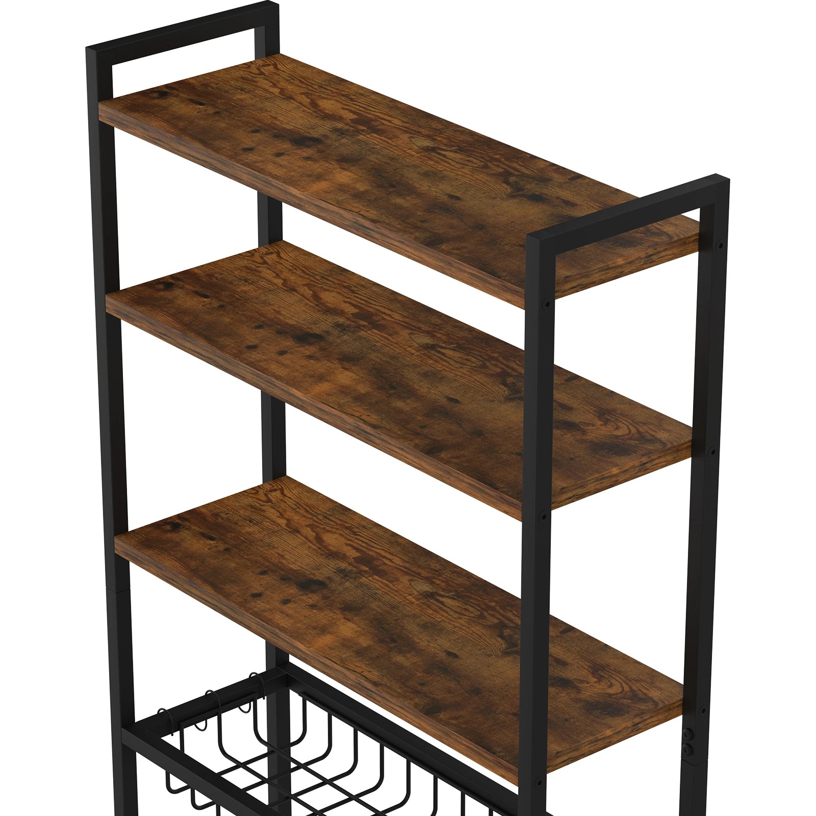 4 Advwin 4-Tier Over Toilet Storage Rack Over Washer Bathroom Organizer Shelf Walnut, 4 of 10