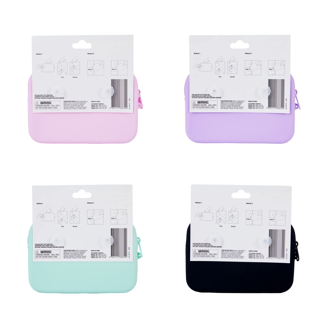 6 Silicone Tote Pouch - Assorted, 6 of 6