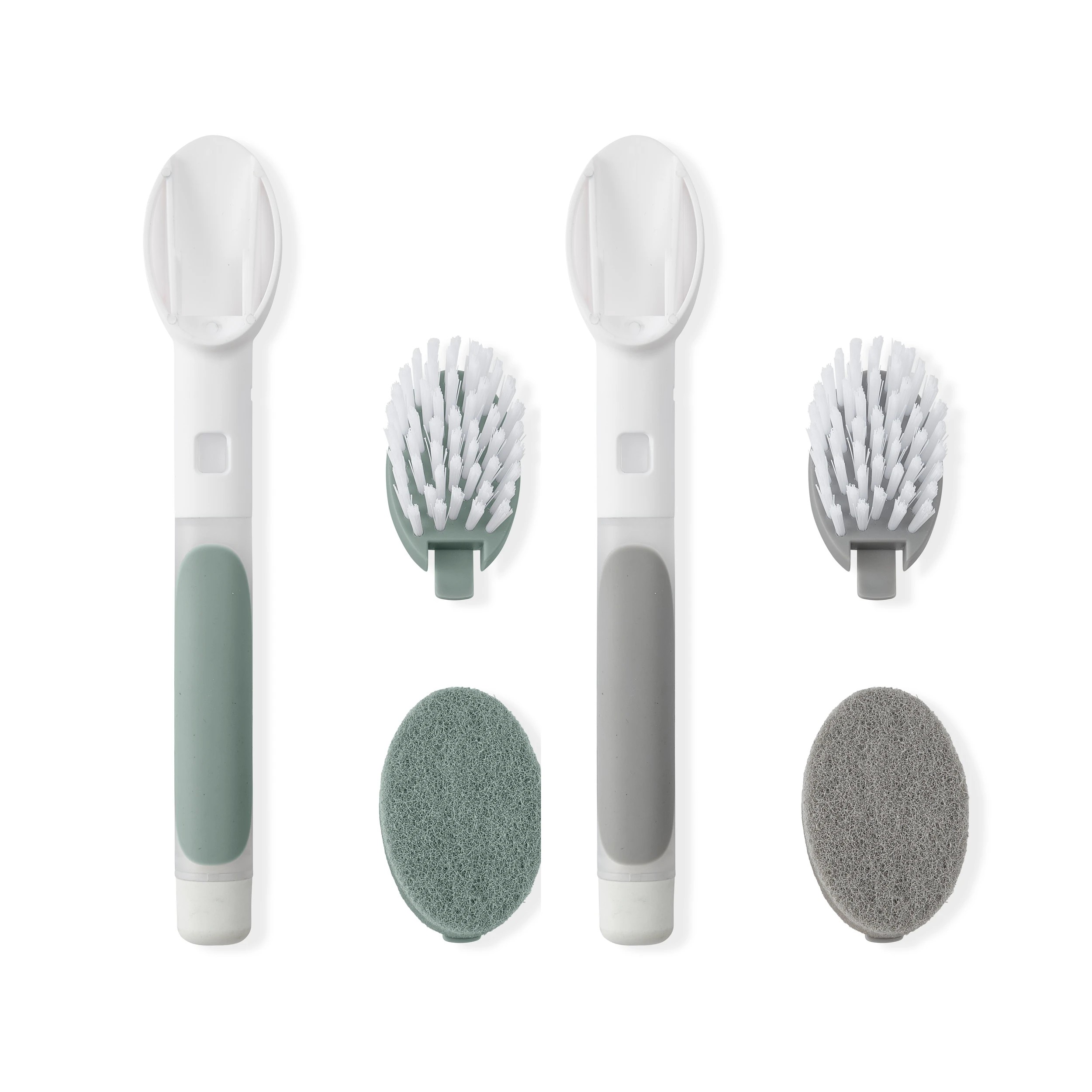 3 2-in-1 Dish Brush - White and Grey, 3 of 10