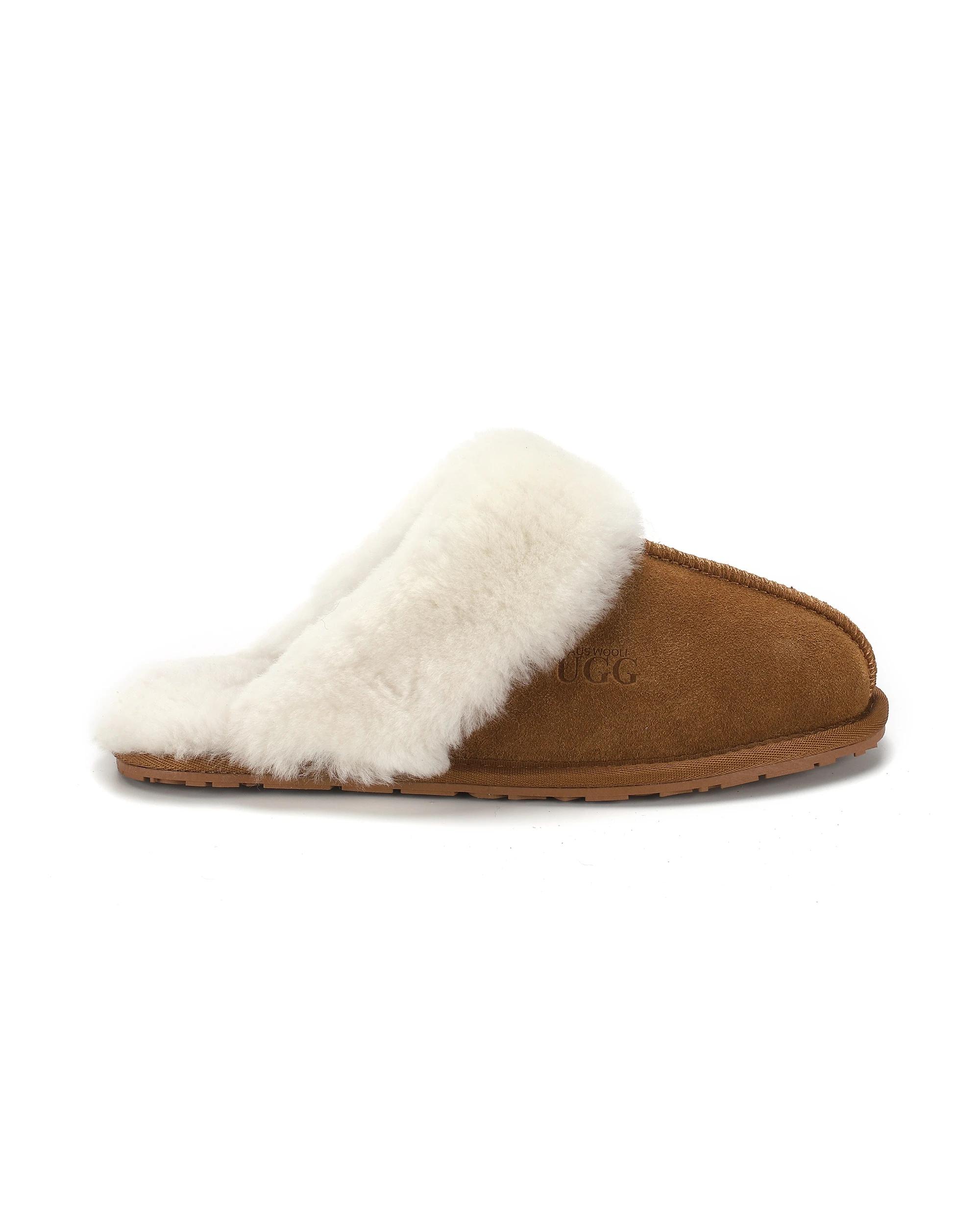 3 AUS WOOLI UGG Sheepskin Wool Shelley UGG Slippers TAN, 3 of 7
