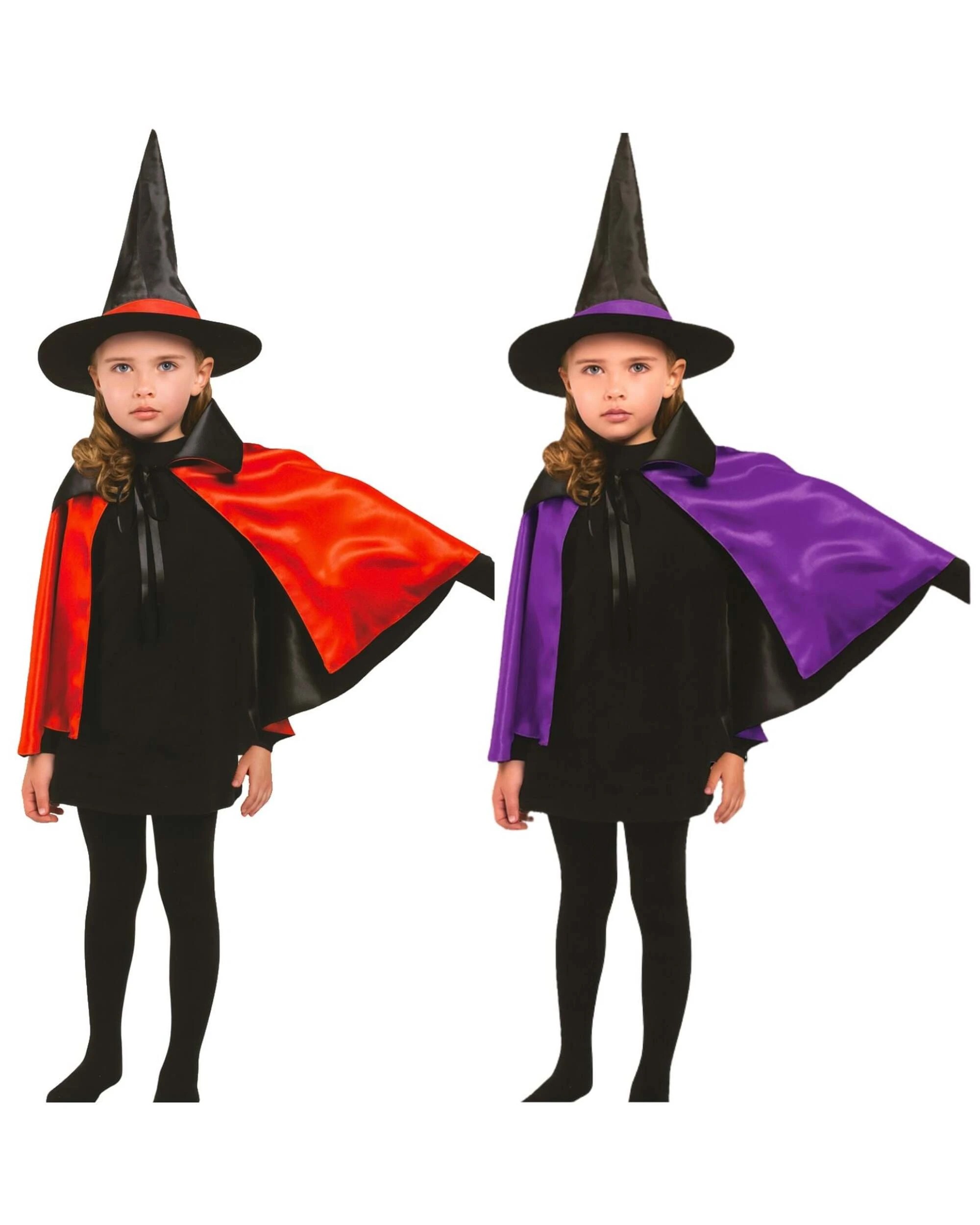 1 Uncle Bills Kids Witches Cape With Pointy Hat Costume Set - One Size, 1 of 2