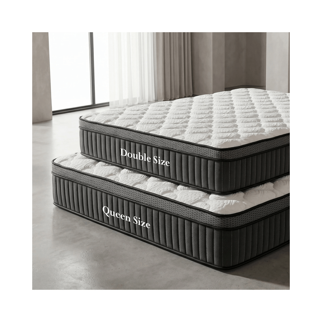 3 Advwin 32CM Queen Size Hybrid Mattress Medium Firm Feel Pocket Springs - White, 3 of 10