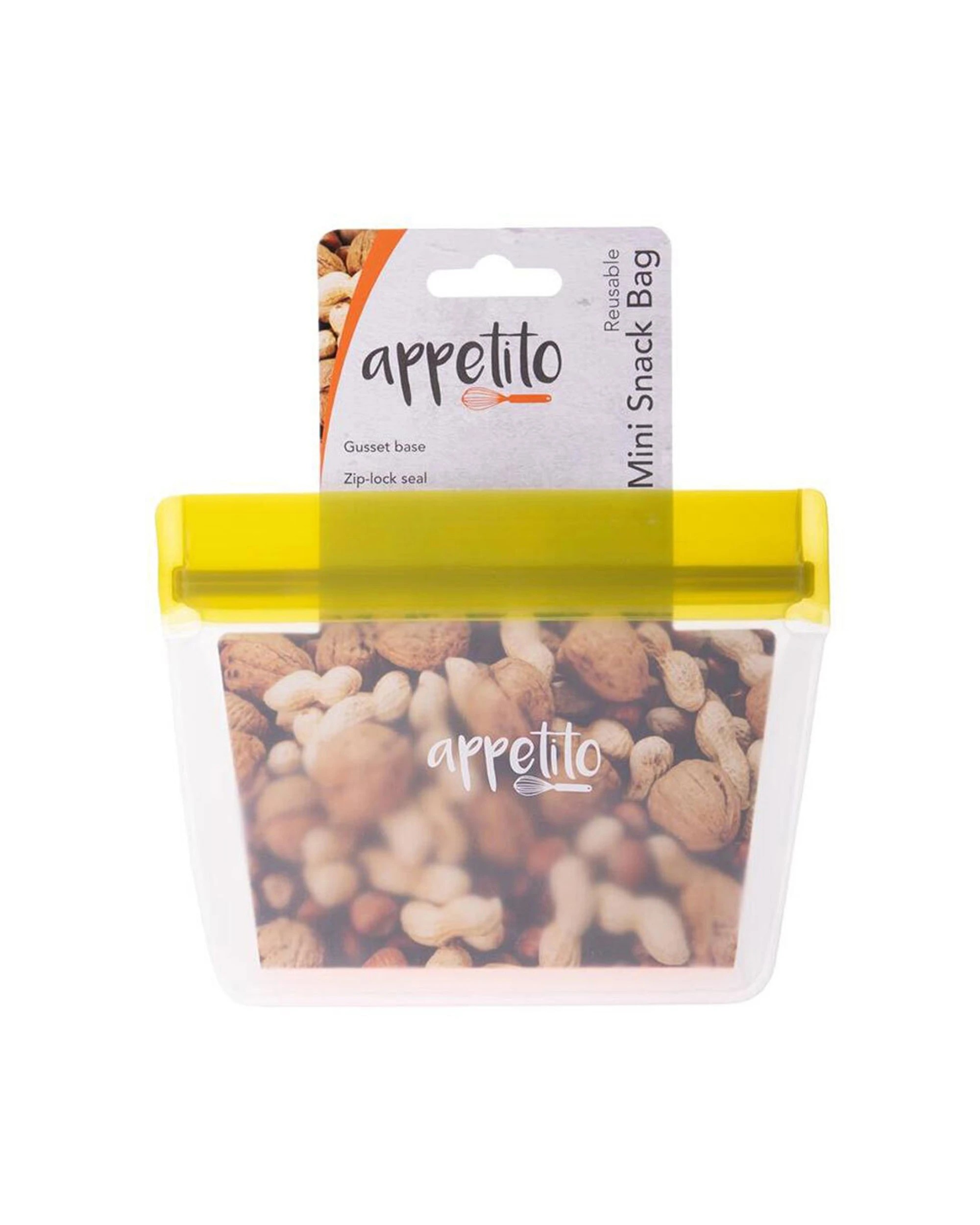 1 Appetito Reusable Mini Snack Bag 1 Cup Leakproof Zip Lock BPA Safe - Green, 1 of 1