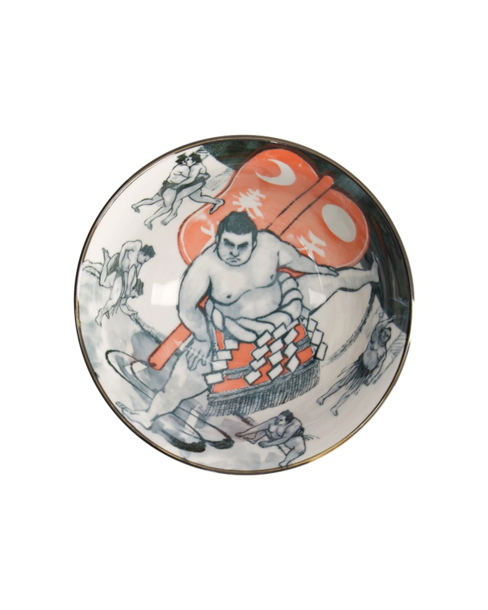 4 Tokyo Design 2PK Asakusa Bowl Japanese Noodle Ceramic Dinnerware Sumo 15x7cm - Multi, 4 of 4