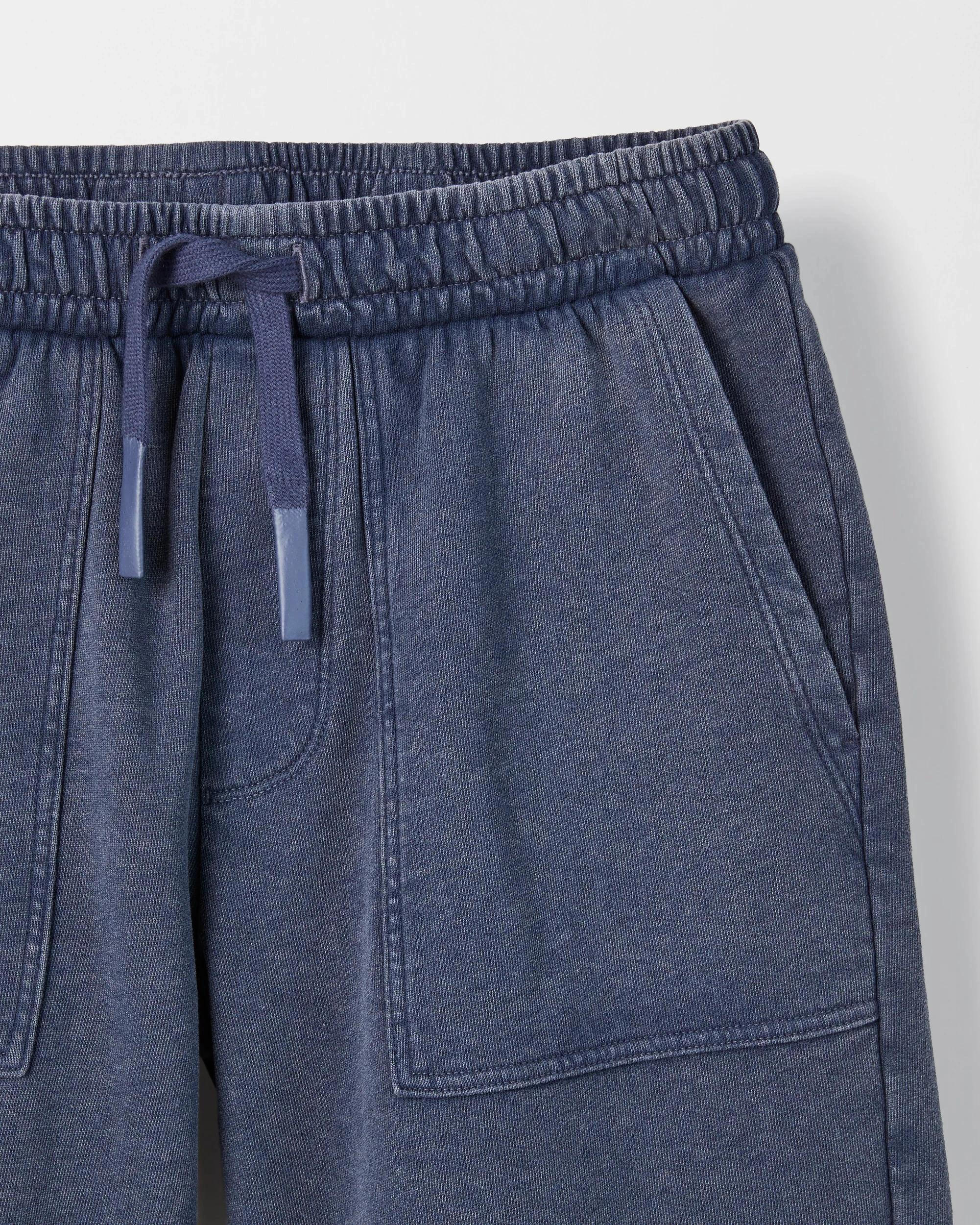 6 Target Kids Australian Cotton Blend Washed Fleece Knit Shorts NAVY, 6 of 6