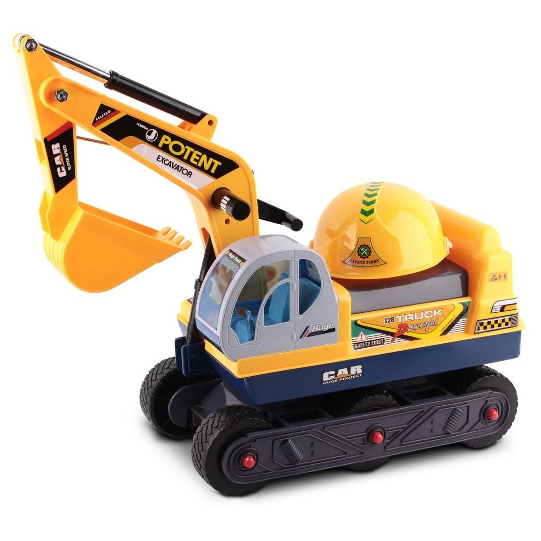 1 Keezi Ride on Car Toys Kids Excavator Digger Sandpit Bulldozer Car Pretend Play Durable Space Saving Sturdy - Yellow, 1 of 4