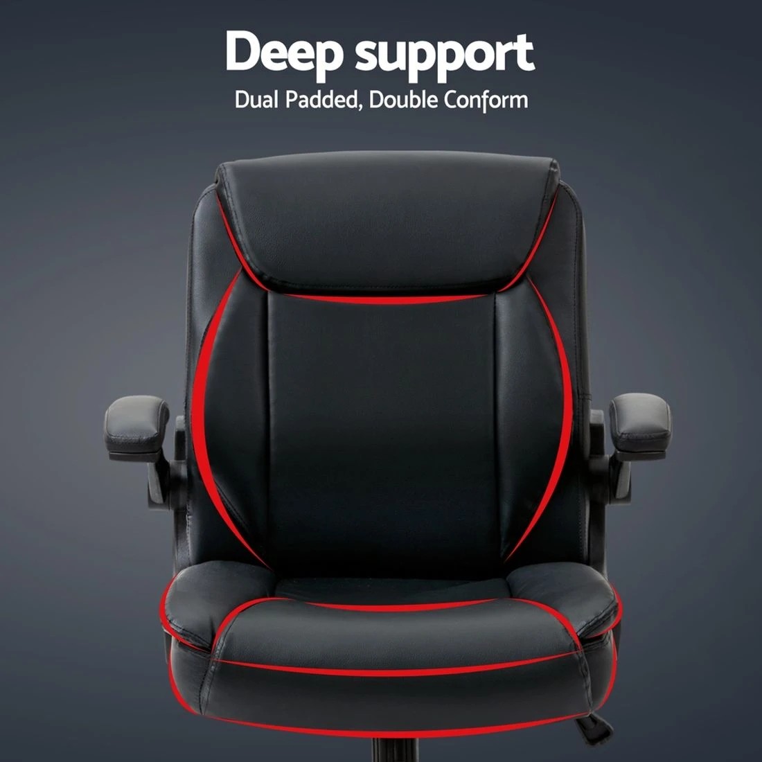 5 Artiss Executive Office Chair Mid Back - Black, 5 of 7