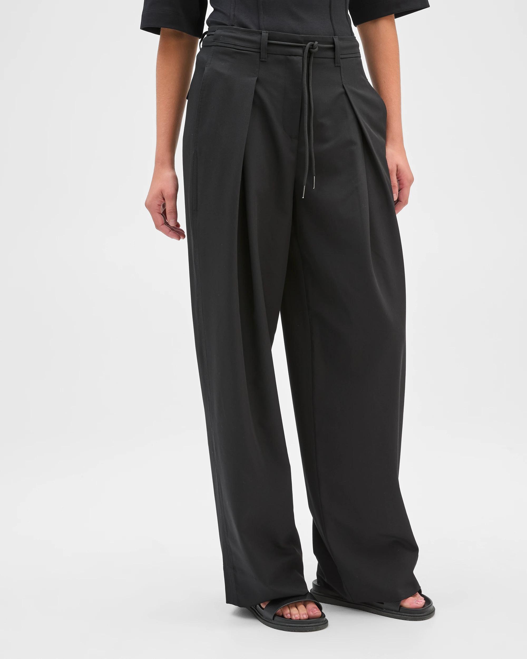 2 Preview Wide Barrel Leg Pants BLACK, 2 of 9