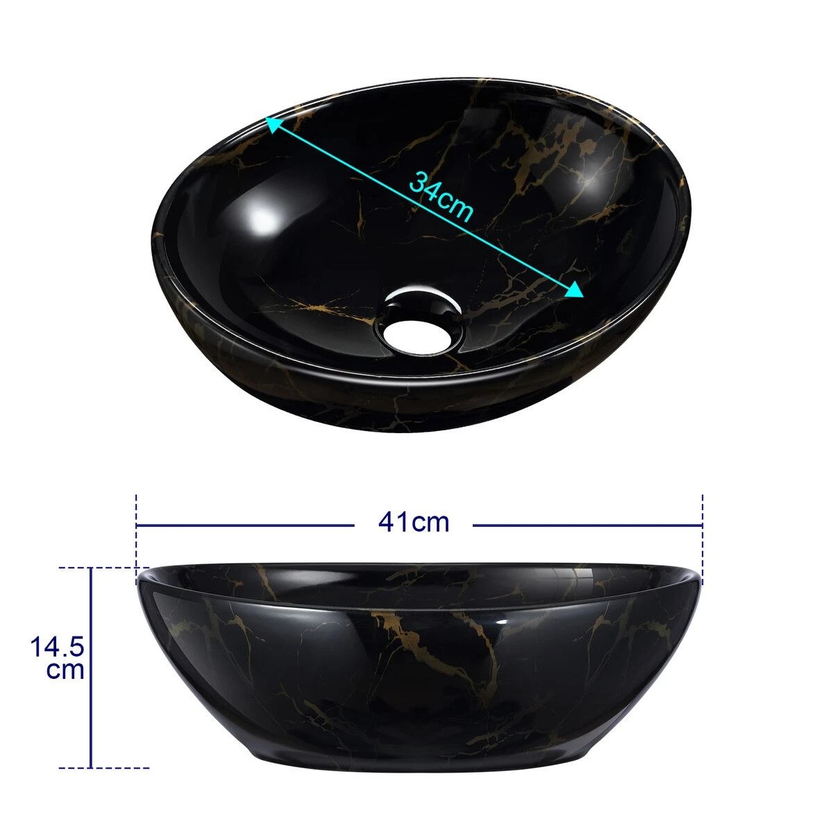 6 LUXSUITE Bathroom Sink Basin Vessel Washing Vanity Bowl Countertop Above Counter Toilet Hand Wash Modern Oval, 6 of 7