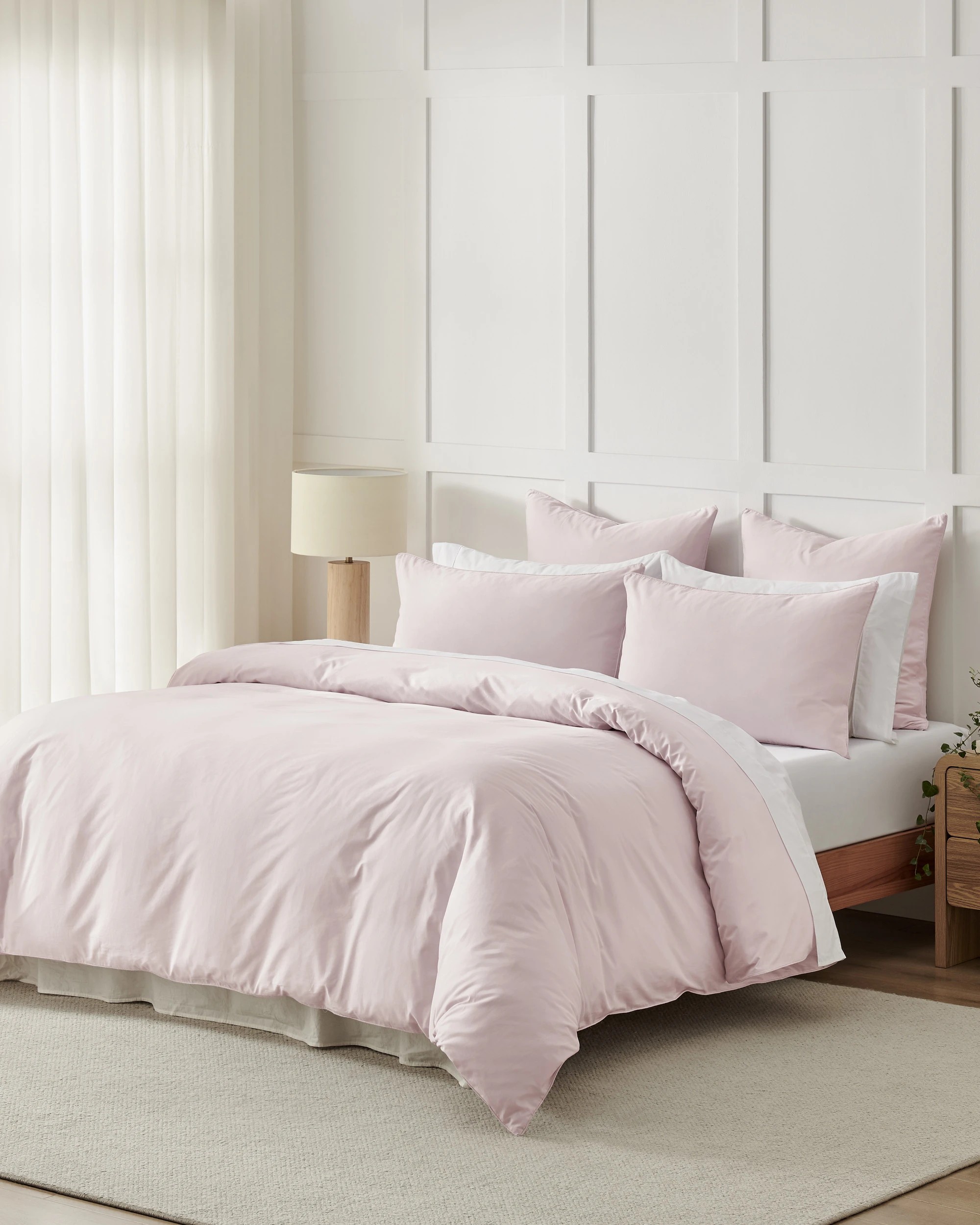 9 Dreamaker 400TC Premium Cotton Sateen Piped Quilt Cover Set - King Bed - Petal, 9 of 10